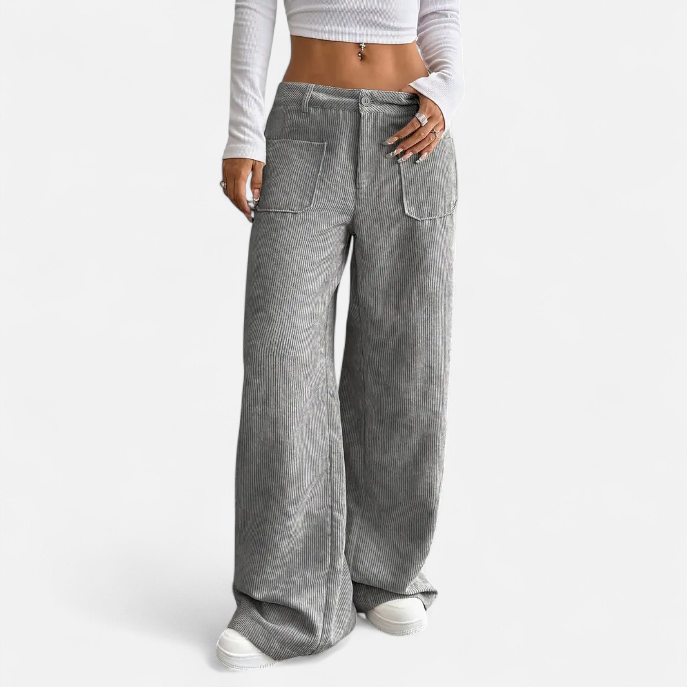 Belavoire | Women’s Corduroy Wide-Leg Trousers Classic