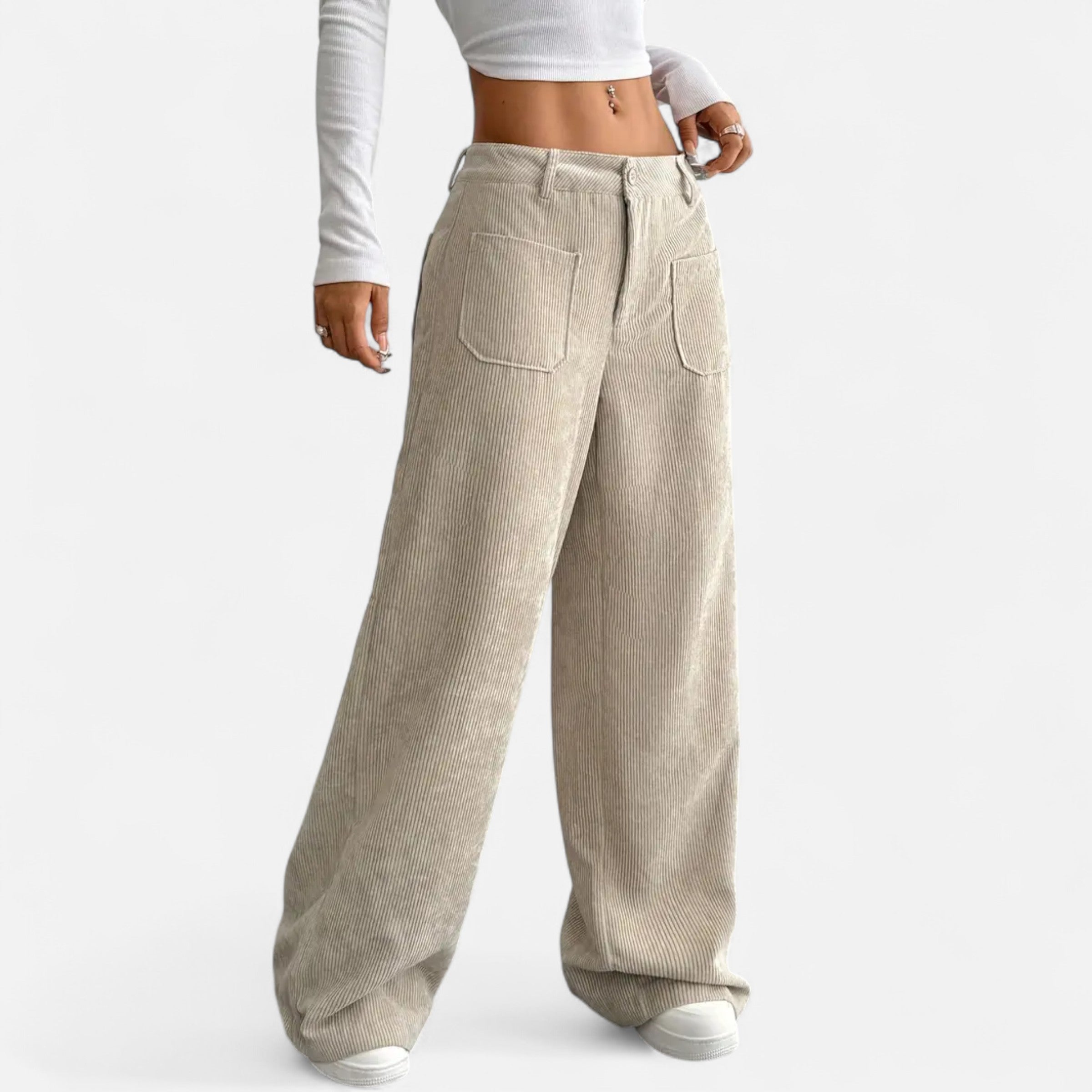 Belavoire | Women’s Corduroy Wide-Leg Trousers Classic