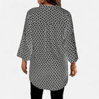 Belavoire | Women’s Printed Notched Neck Tunic Blouse Elegance