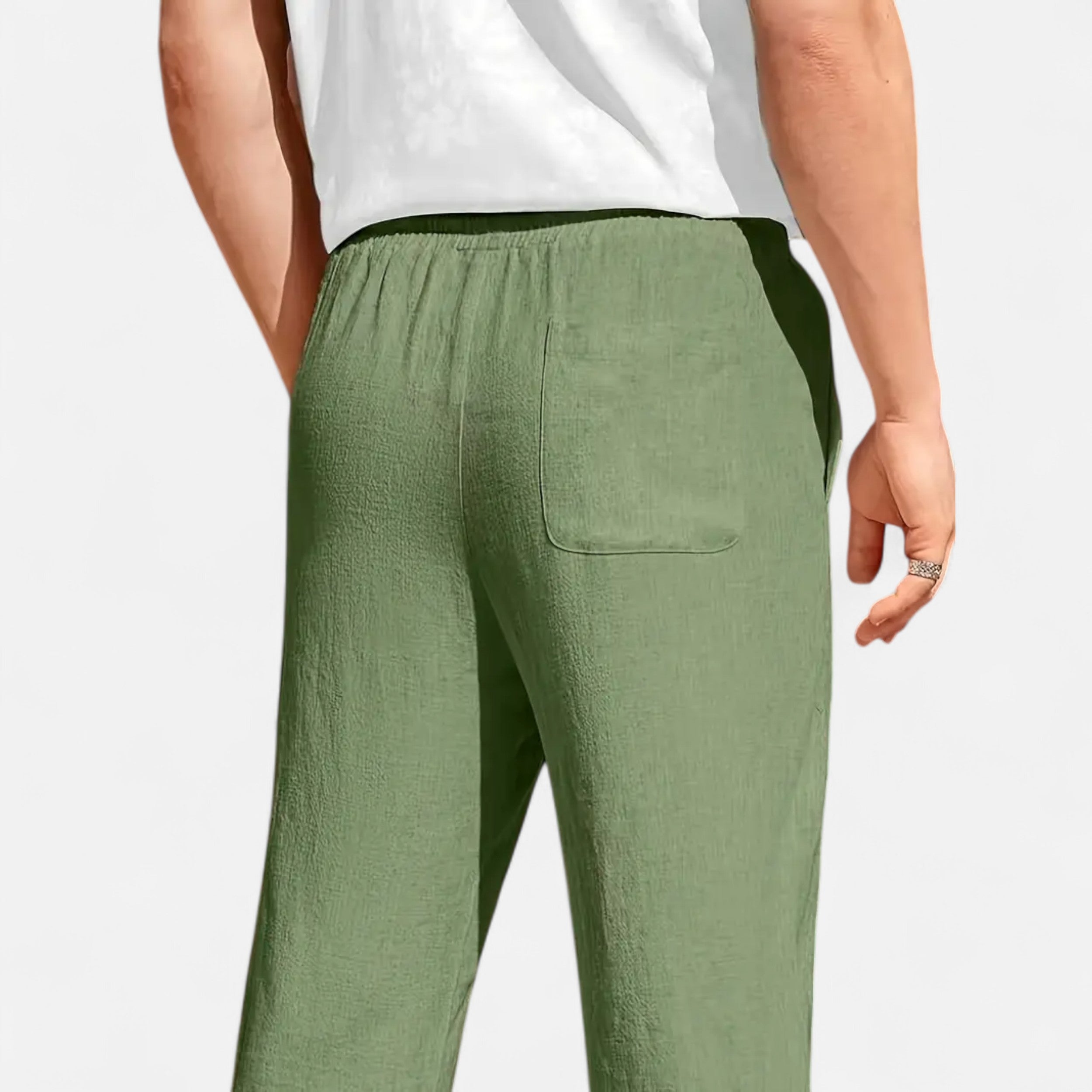 Belavoire | Men’s Linen-Blend Drawstring Trousers Riviera