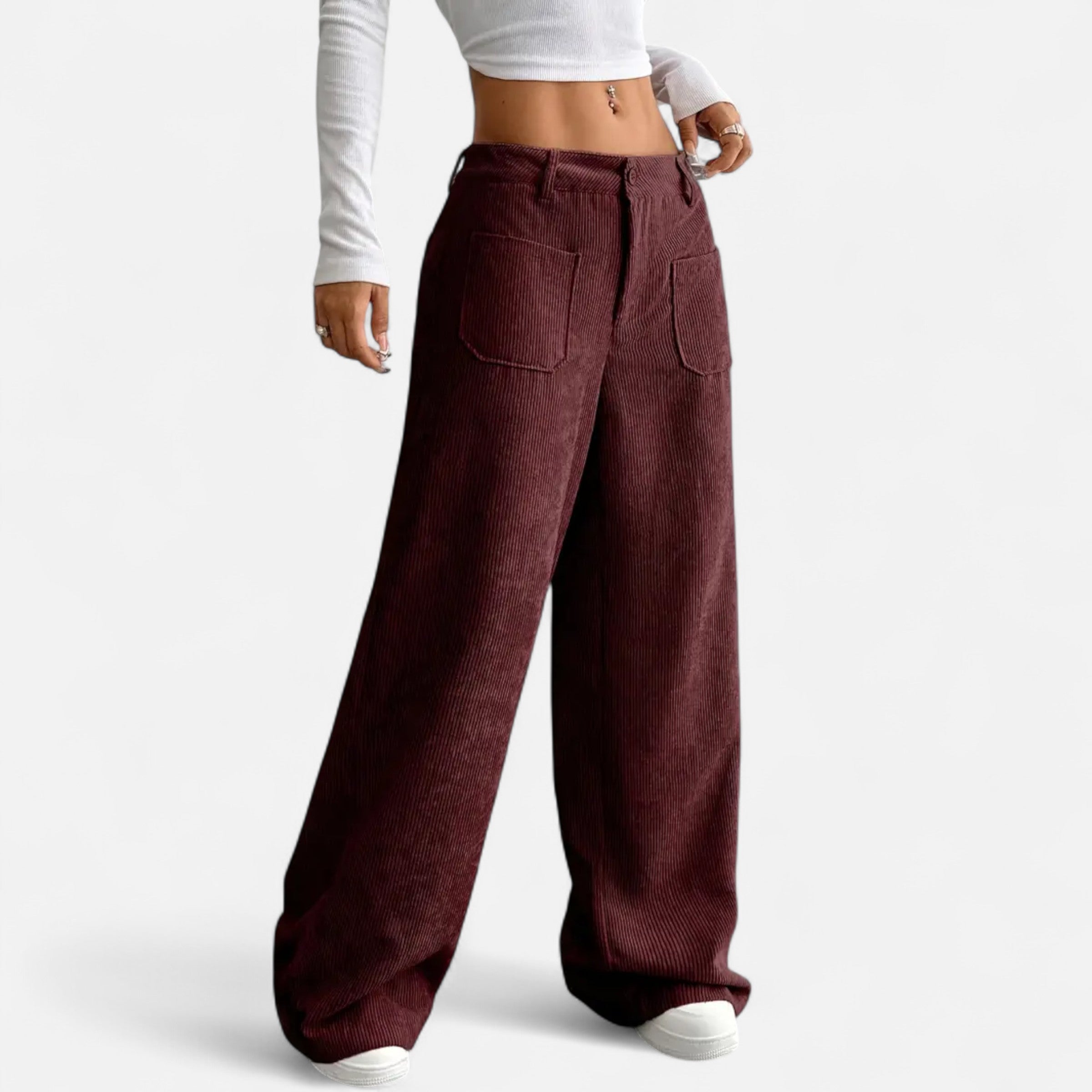 Belavoire | Women’s Corduroy Wide-Leg Trousers Classic