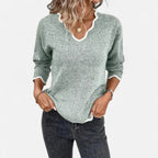 Belavoire | Women’s Elegant Scallop Trim Pullover