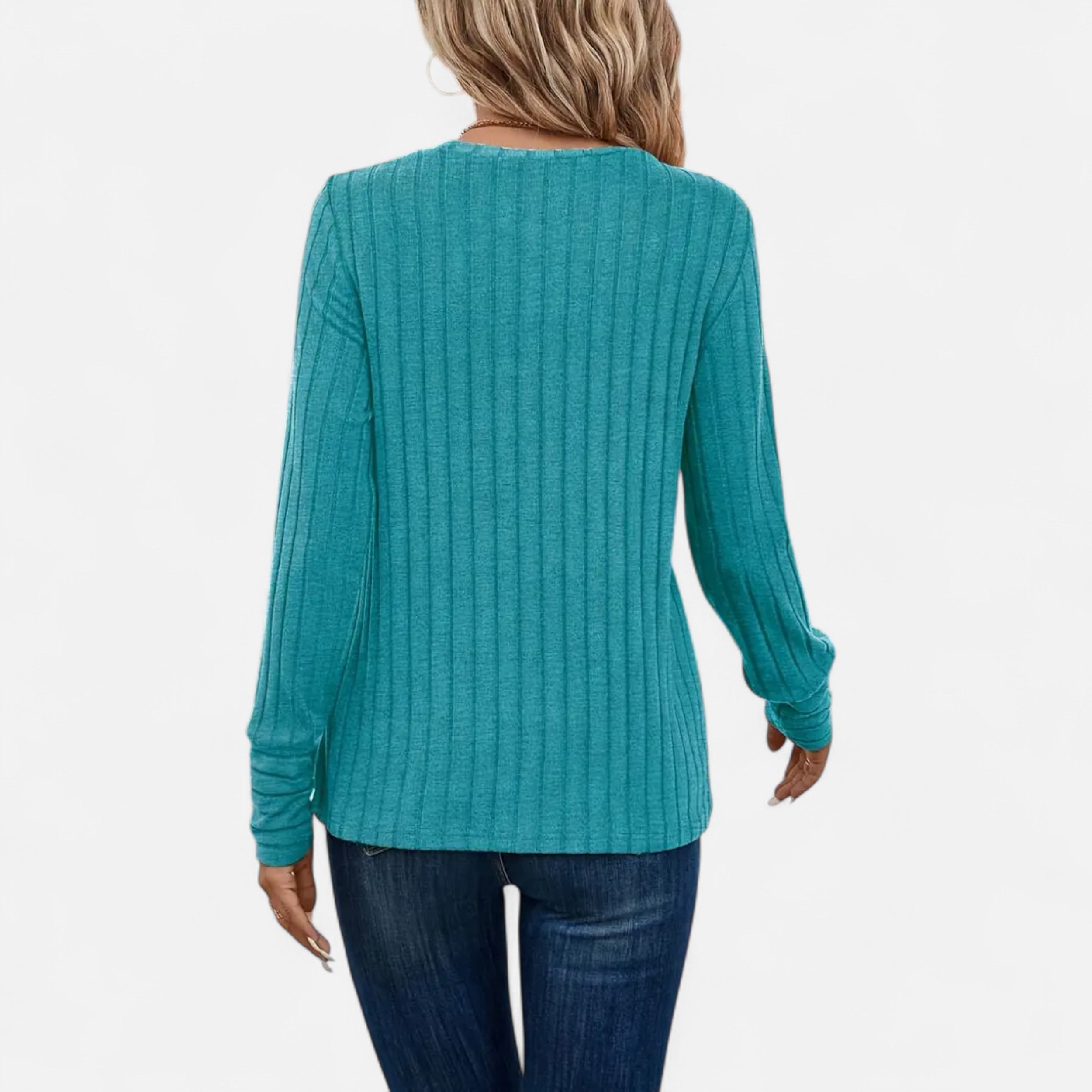 Belavoire | Women’s Elegant Ribbed Long Sleeve Shirt