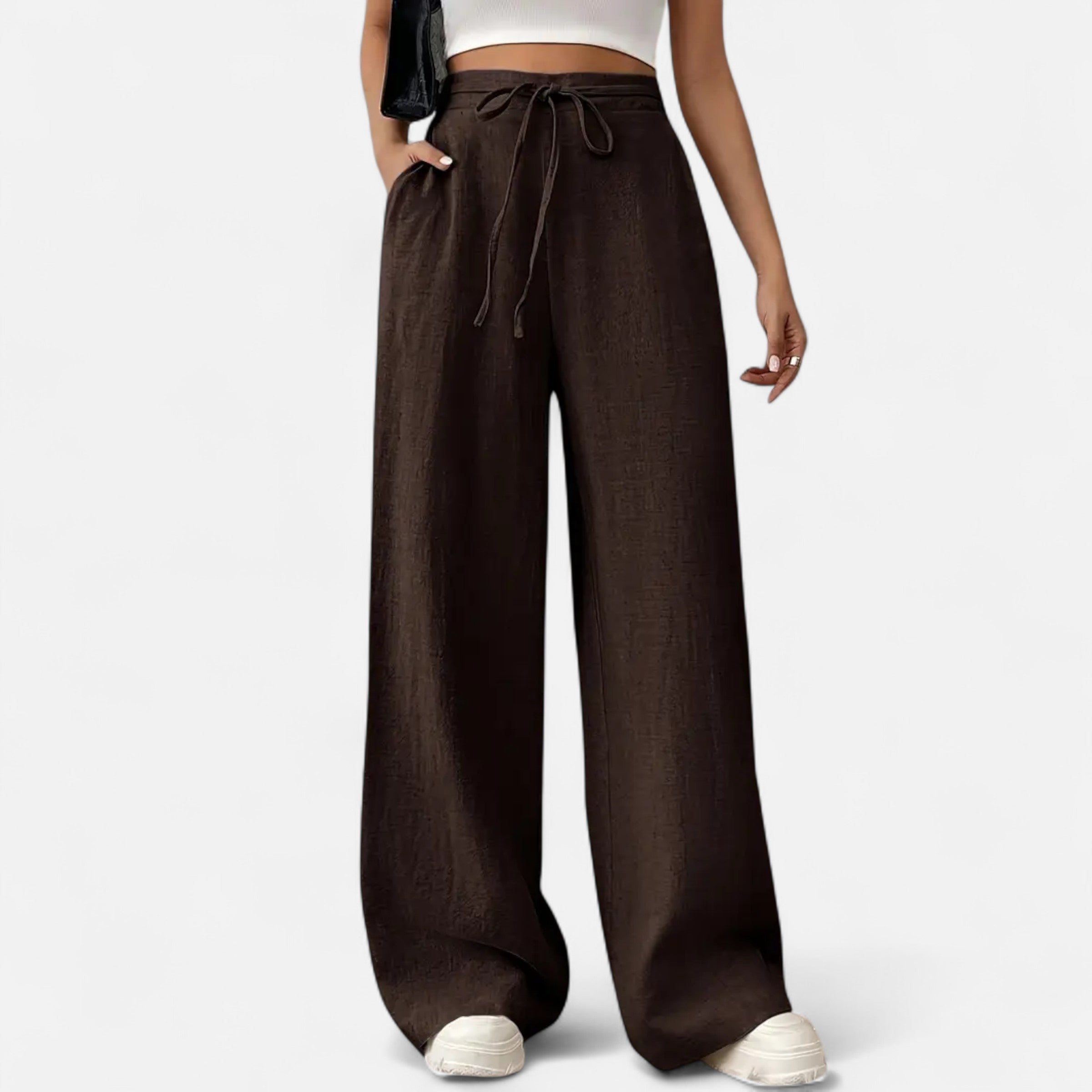 Belavoire | Women’s High-Waist Drawstring Wide-Leg Trousers