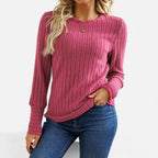 Belavoire | Women’s Elegant Ribbed Long Sleeve Shirt