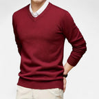 Belavoire | Men’s Classic V-Neck Sweater Rayon Blend