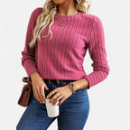 Belavoire | Women’s Elegant Ribbed Long Sleeve Shirt