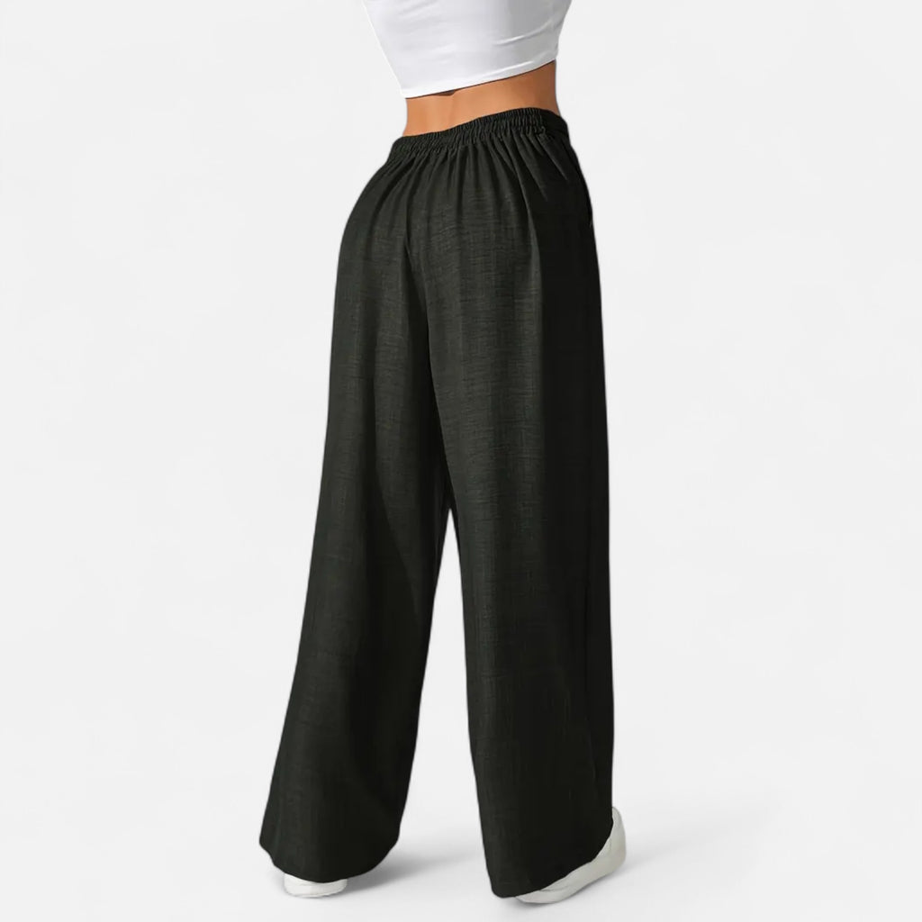 Belavoire | Women’s High-Waist Drawstring Wide-Leg Trousers