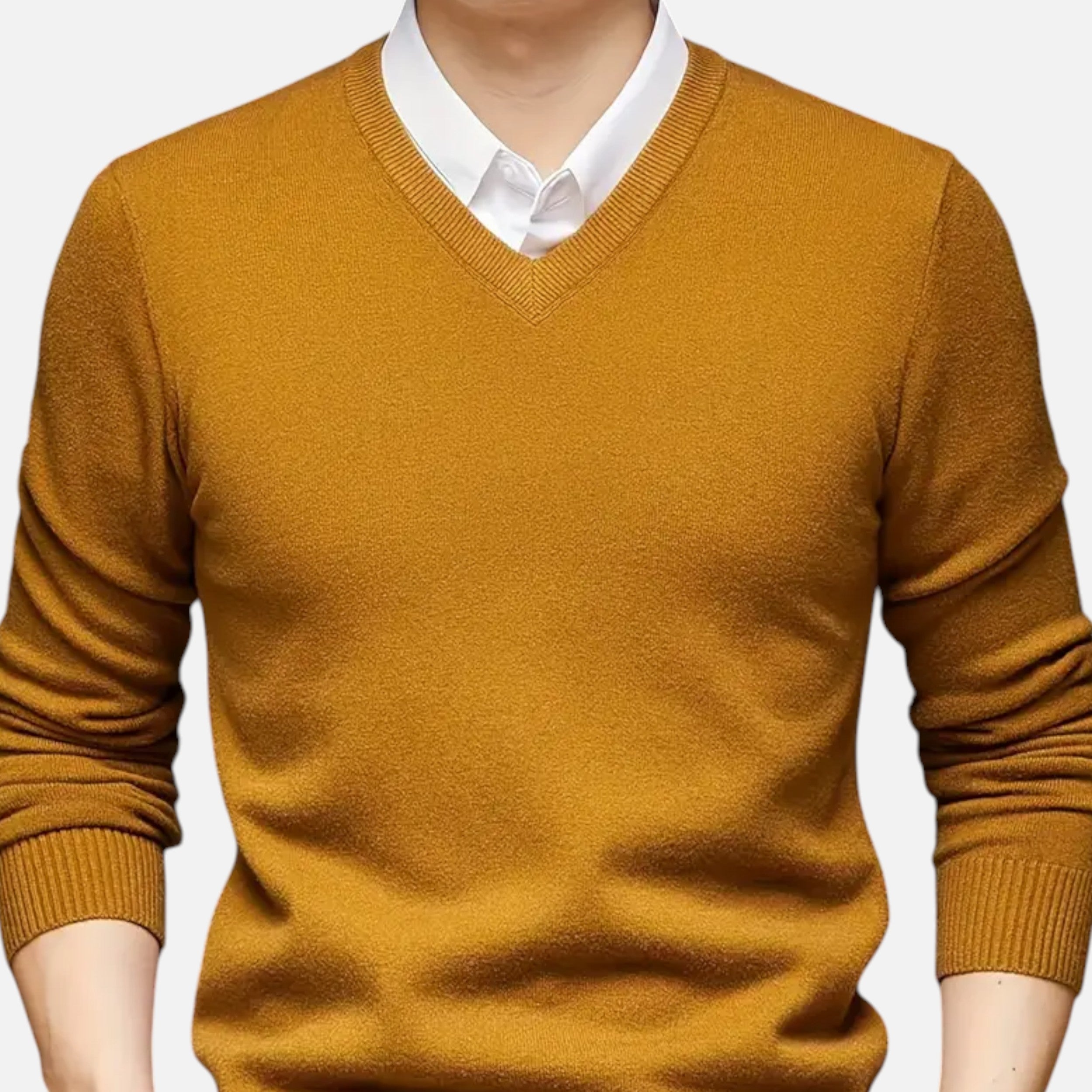 Belavoire | Men’s Classic V-Neck Sweater Rayon Blend