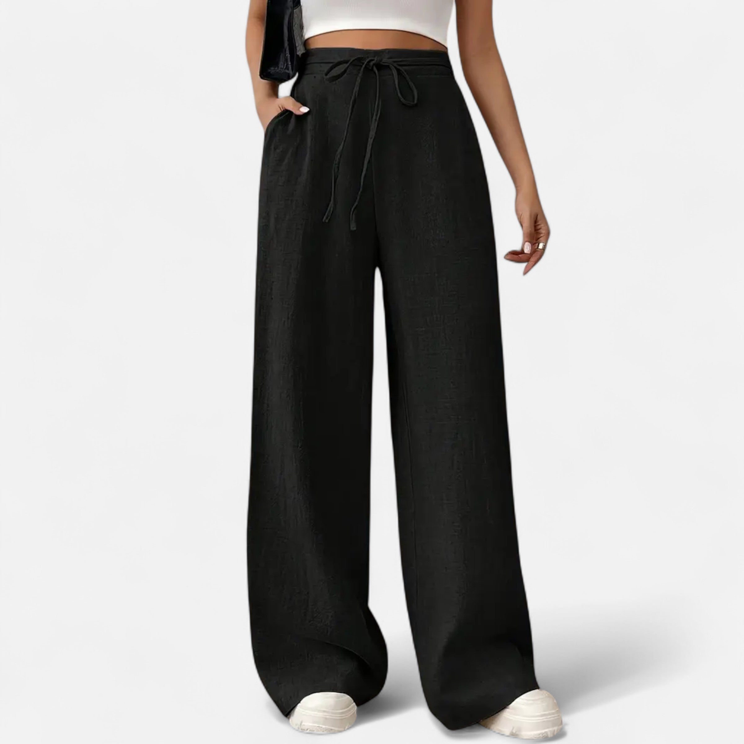 Belavoire | Women’s High-Waist Drawstring Wide-Leg Trousers