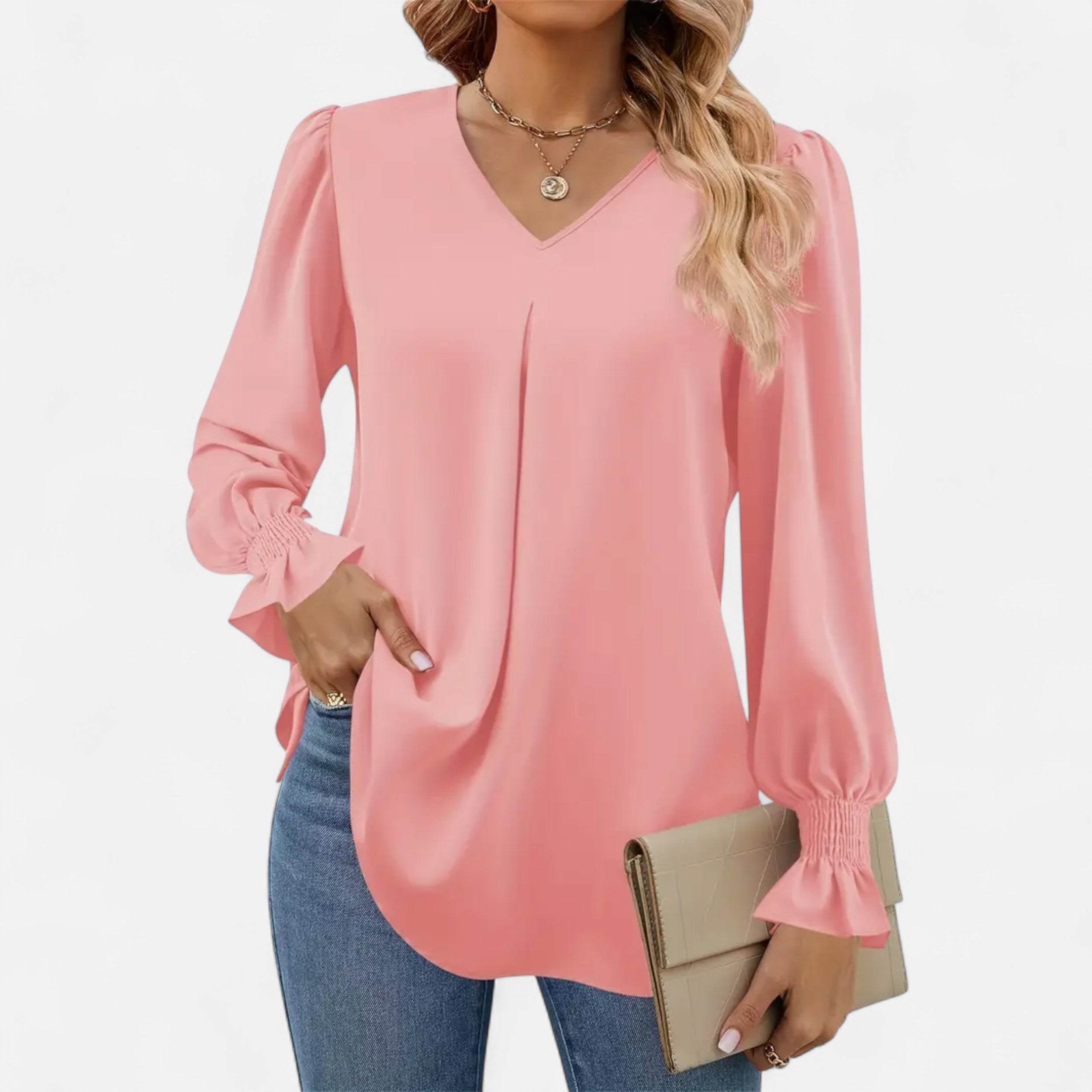 Belavoire | Women’s Chiffon V-Neck Blouse Classic