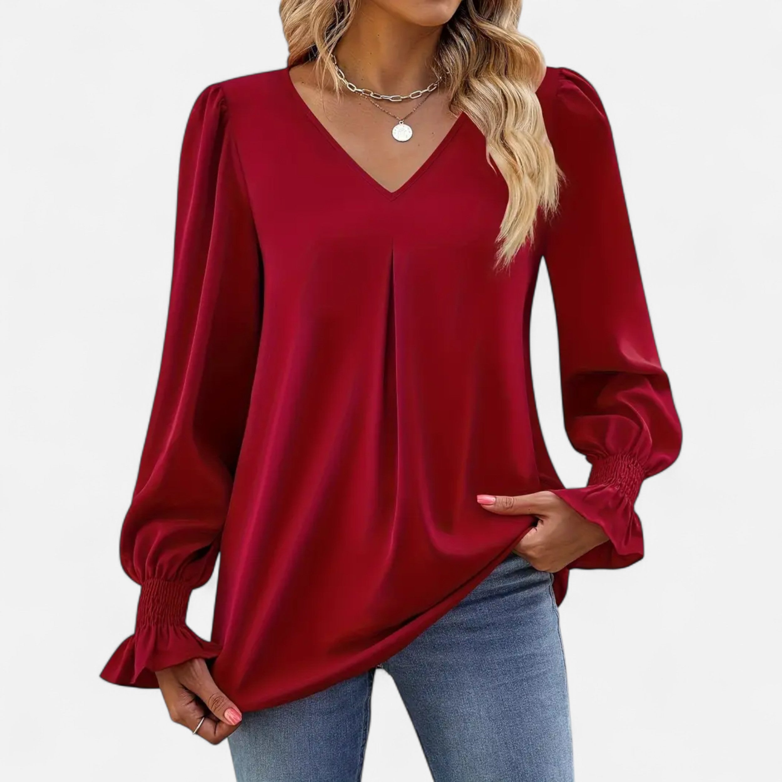 Belavoire | Women’s Chiffon V-Neck Blouse Classic