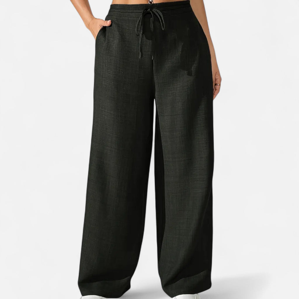 Belavoire | Women’s High-Waist Drawstring Wide-Leg Trousers