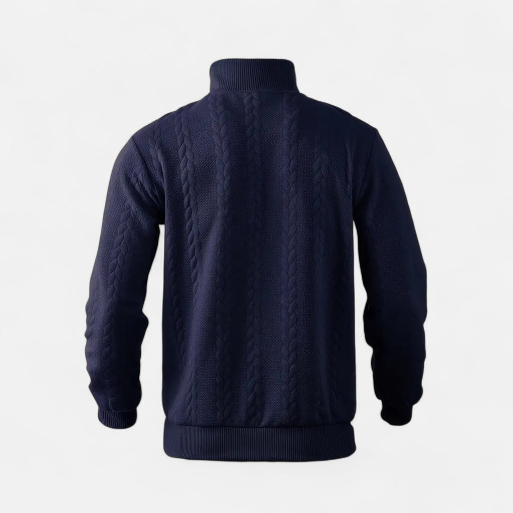 Belavoire | Men’s Zip Henley Sweater with Stand Collar