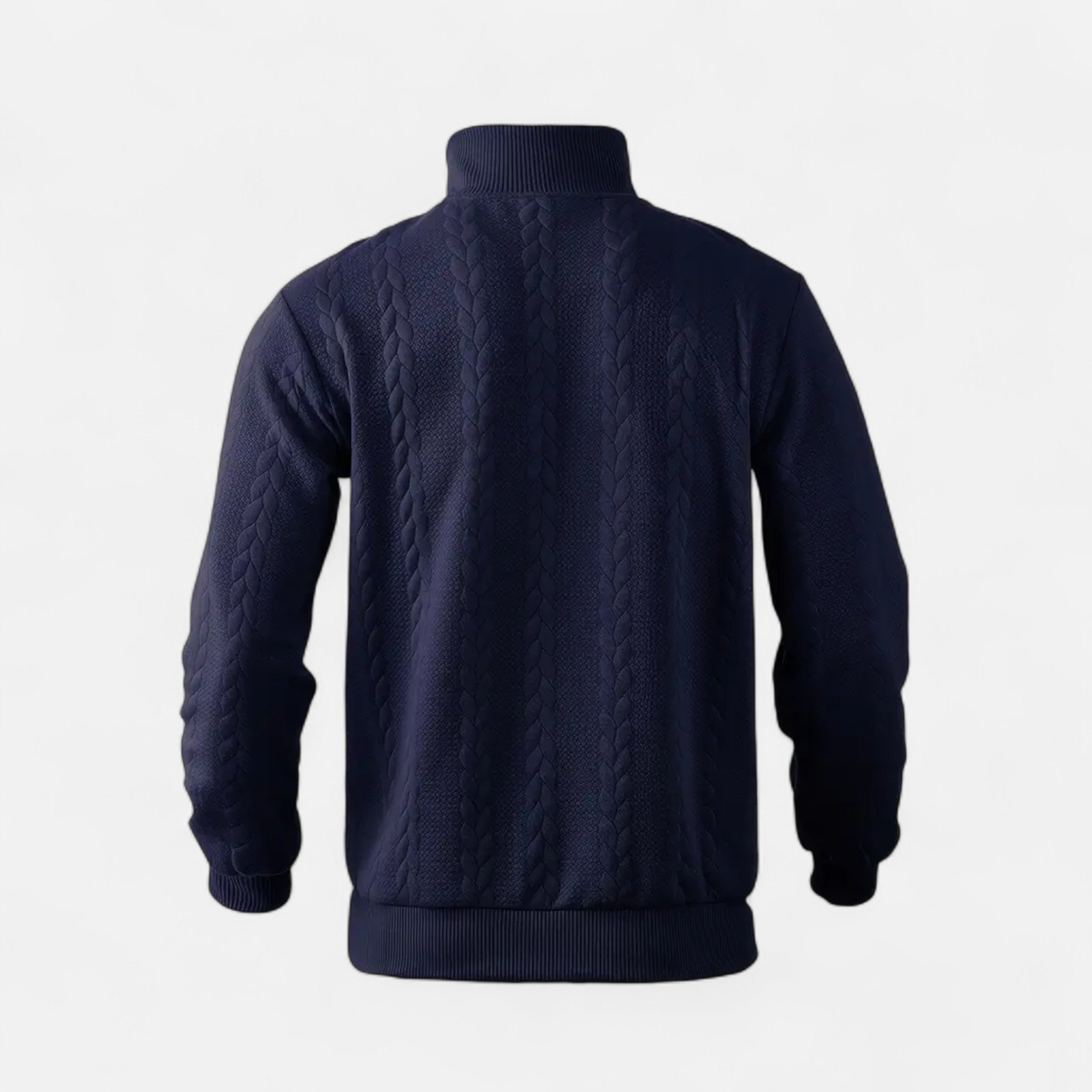 Belavoire | Men’s Zip Henley Sweater with Stand Collar