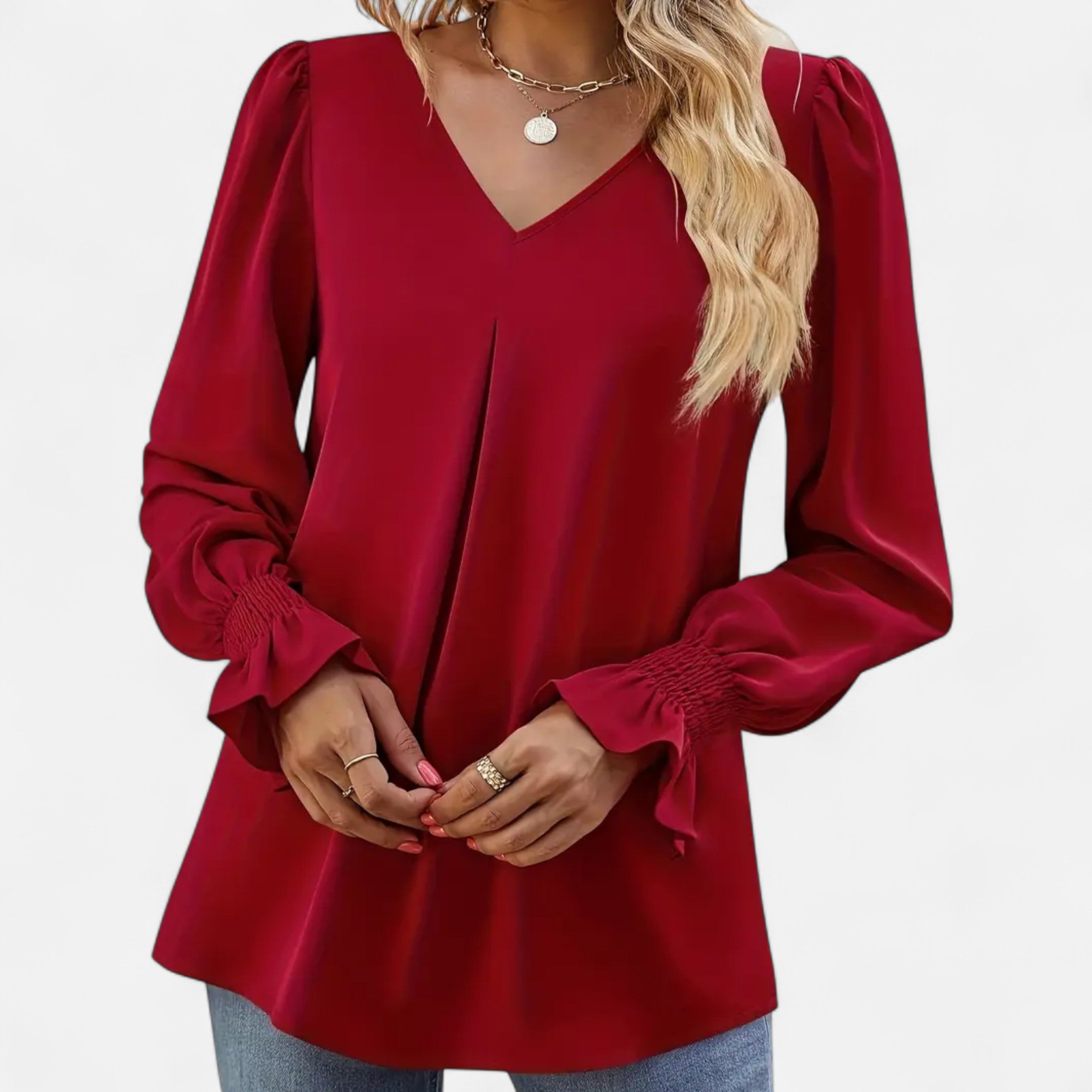 Belavoire | Women’s Chiffon V-Neck Blouse Classic