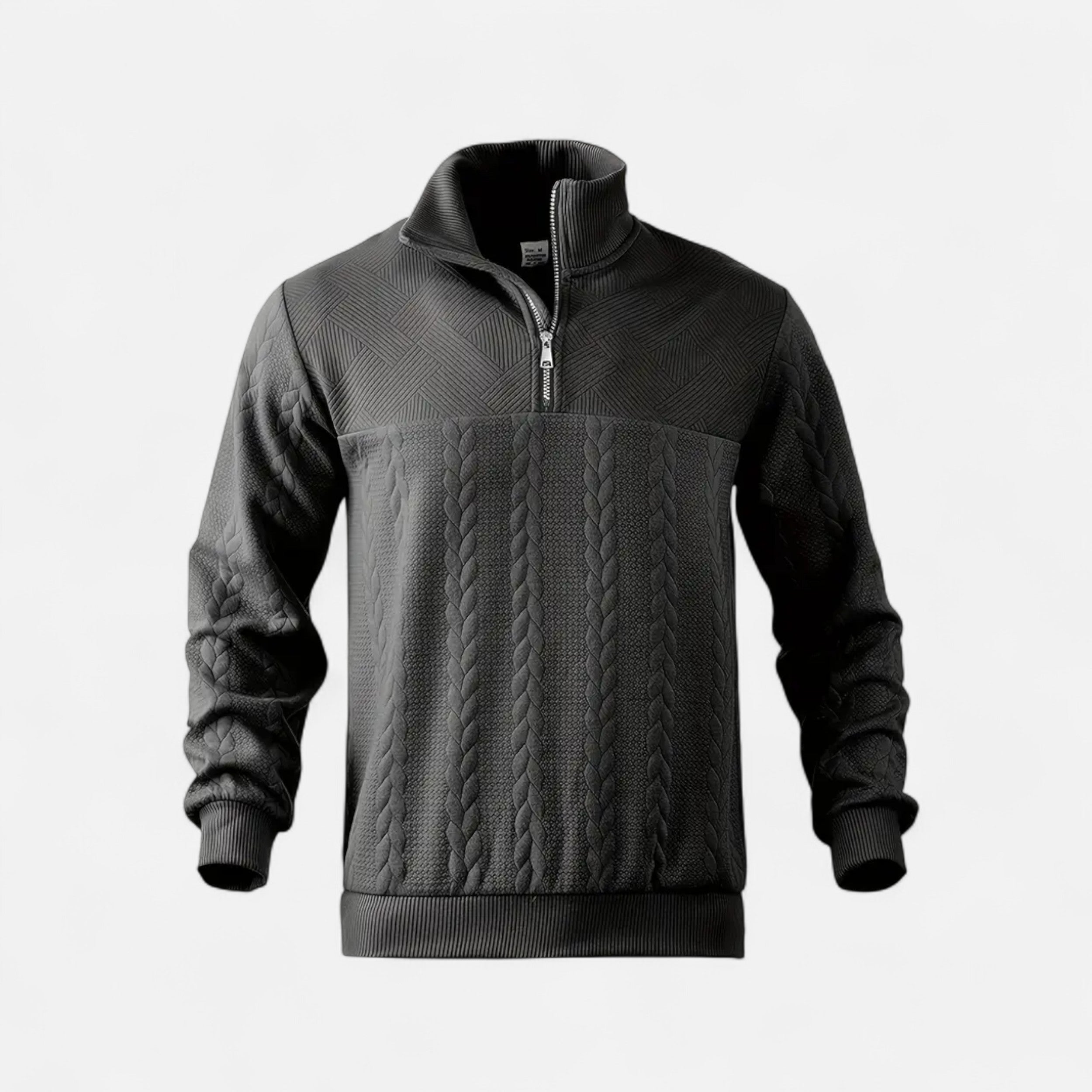 Belavoire | Men’s Zip Henley Sweater with Stand Collar