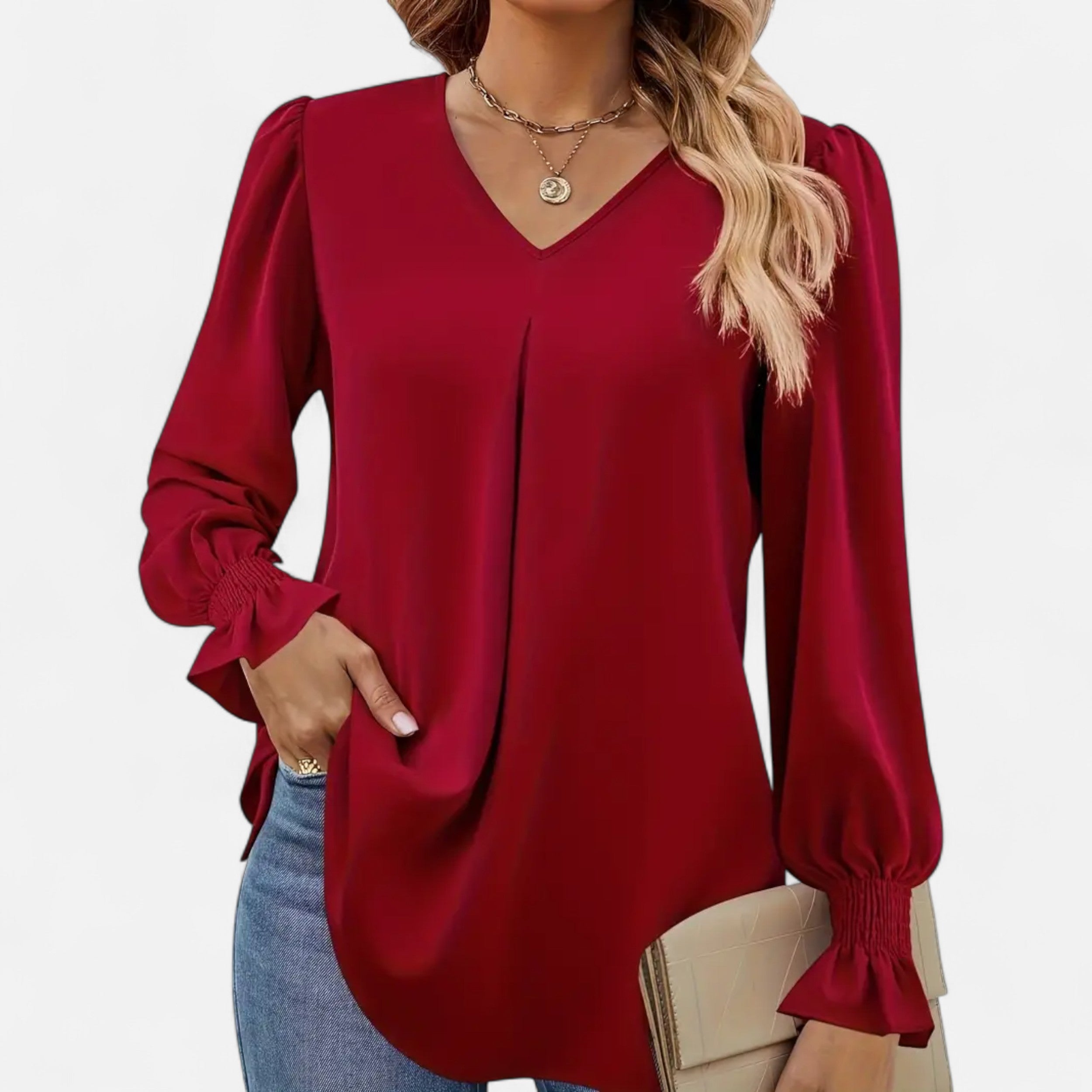 Belavoire | Women’s Chiffon V-Neck Blouse Classic