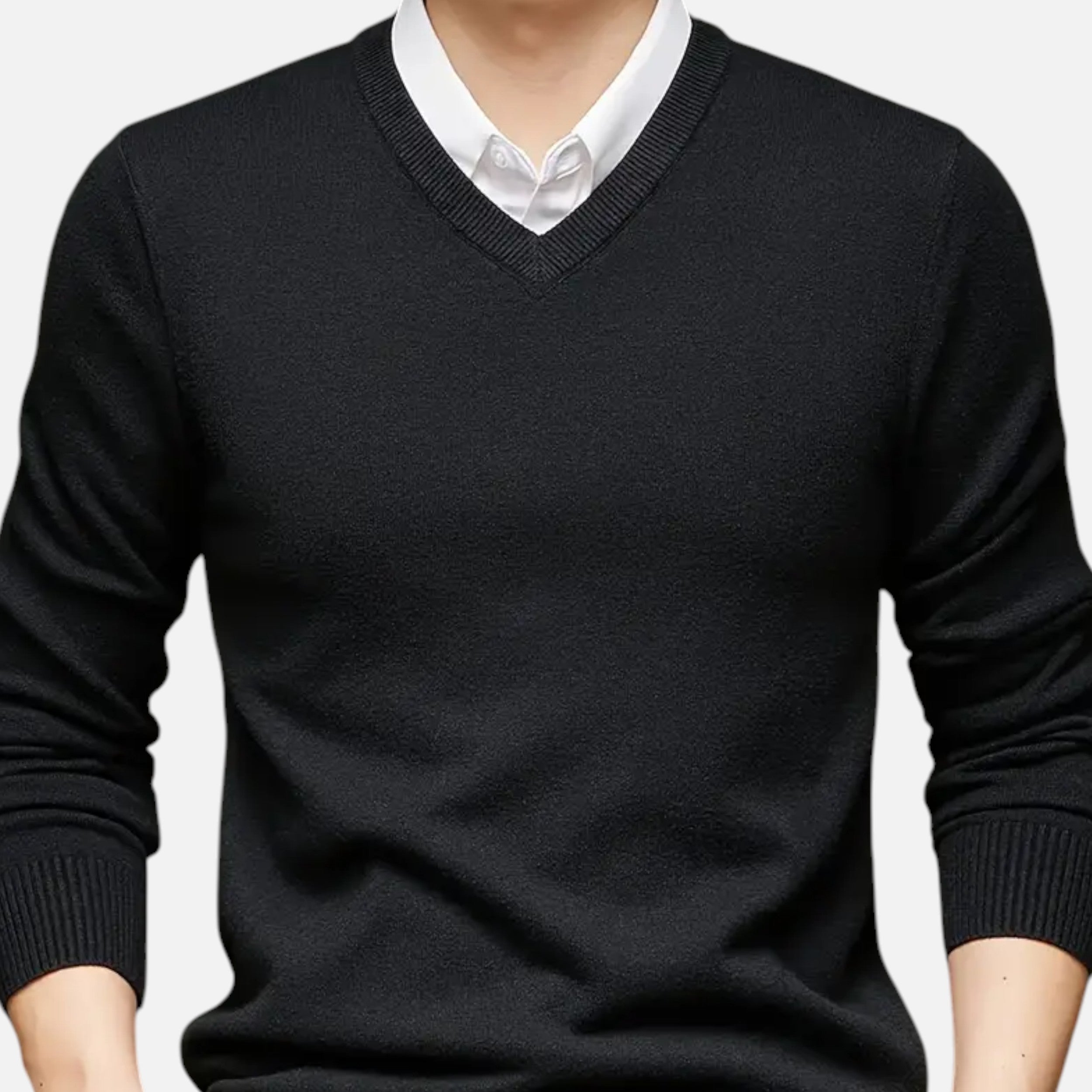 Belavoire | Men’s Classic V-Neck Sweater Rayon Blend