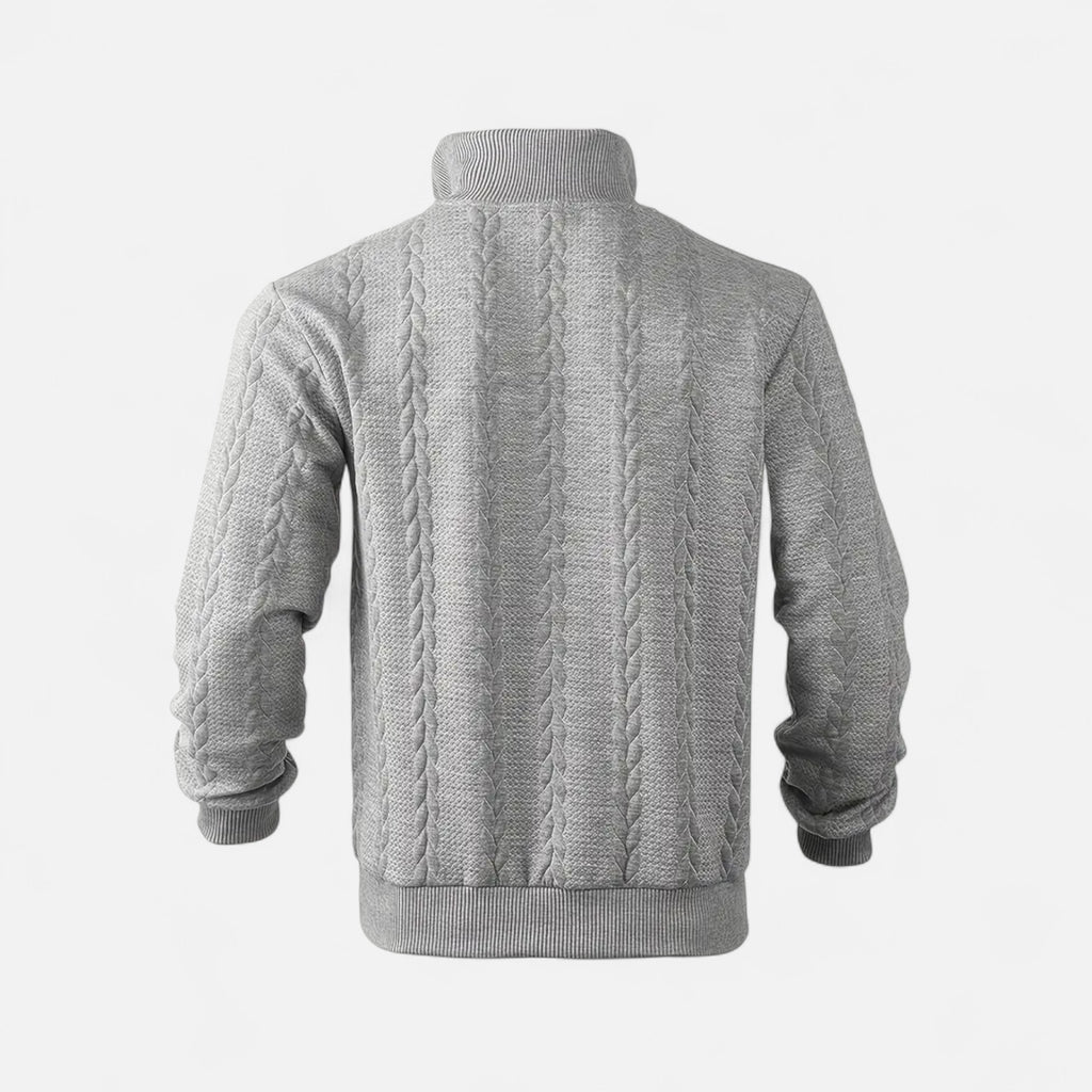 Belavoire | Men’s Zip Henley Sweater with Stand Collar