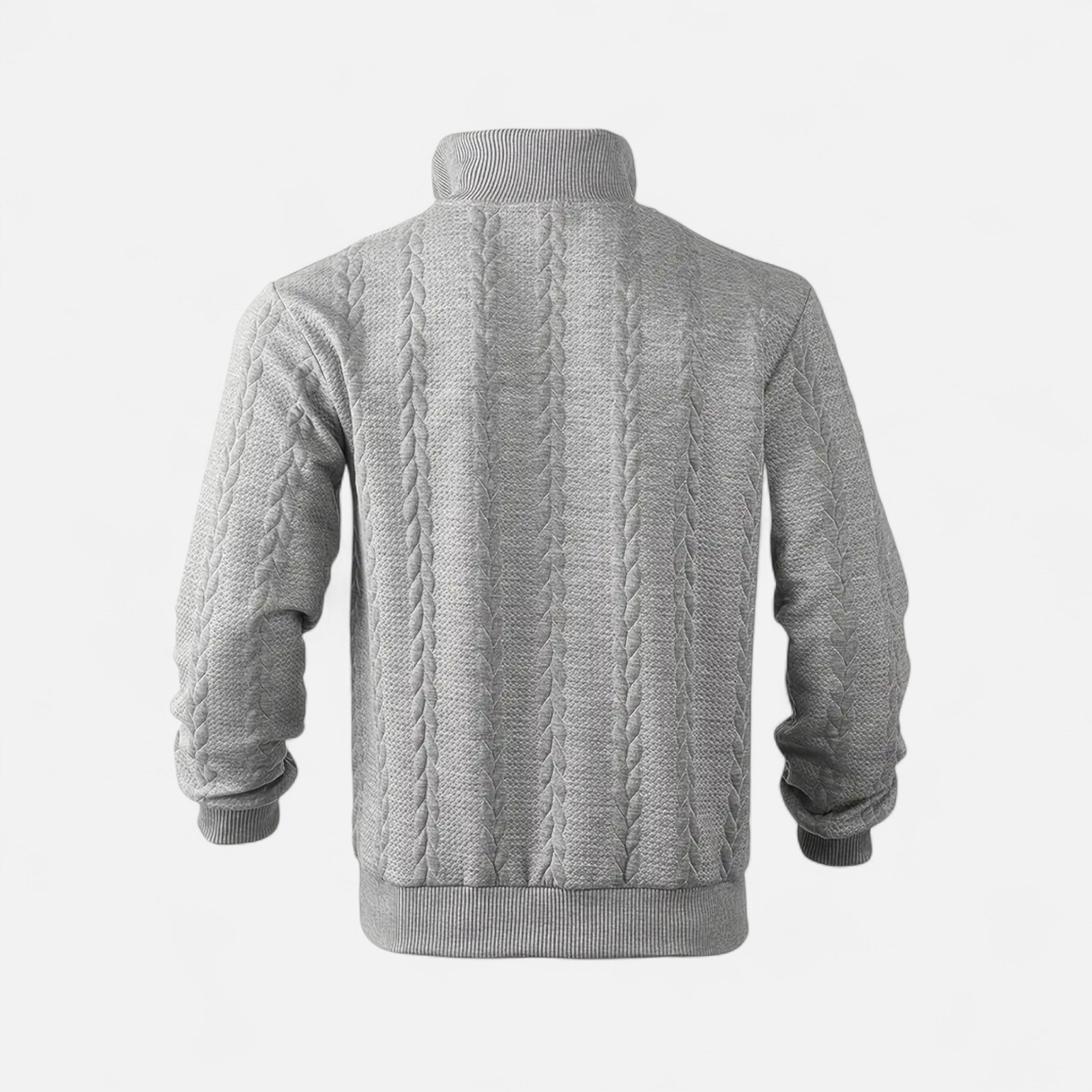 Belavoire | Men’s Zip Henley Sweater with Stand Collar