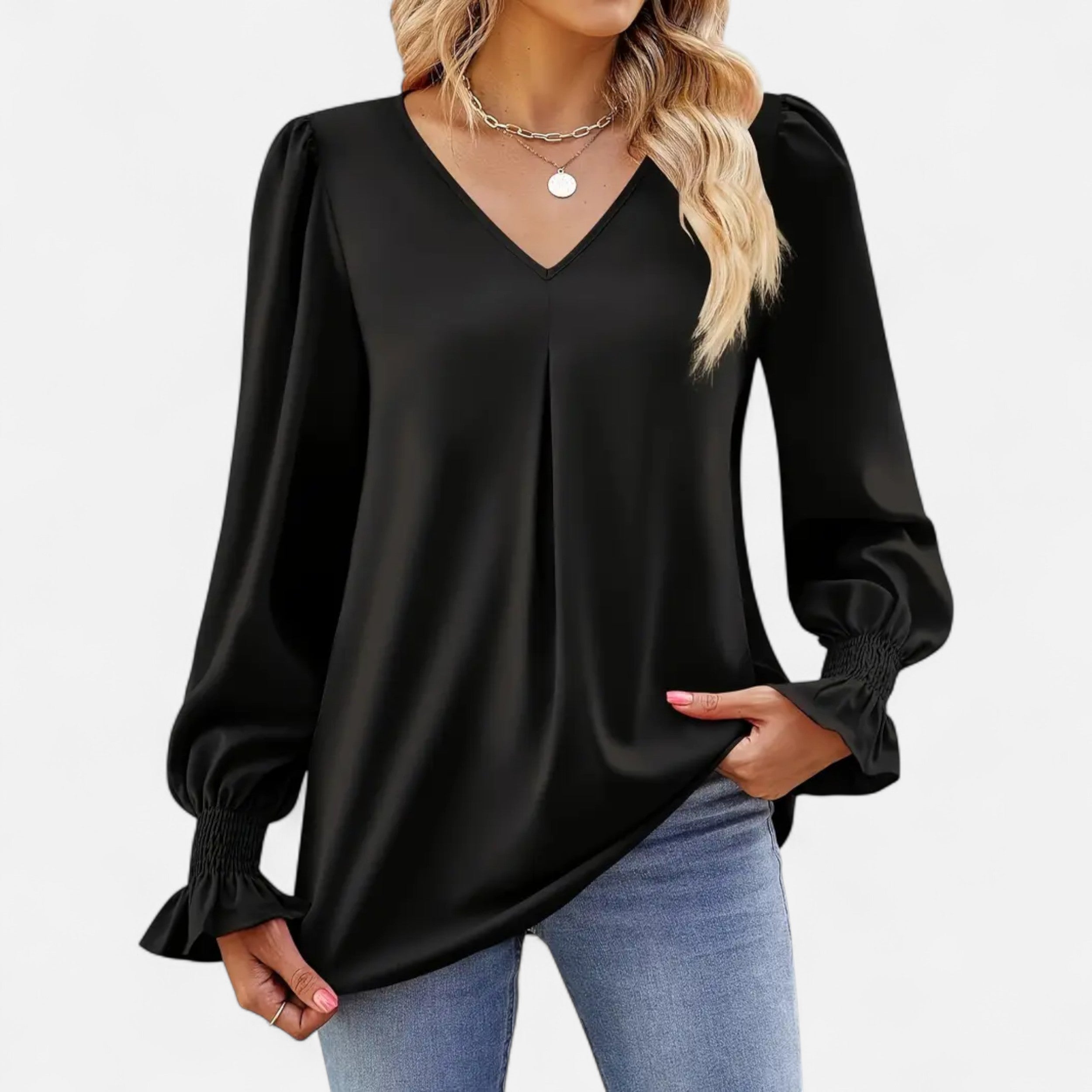 Belavoire | Women’s Chiffon V-Neck Blouse Classic