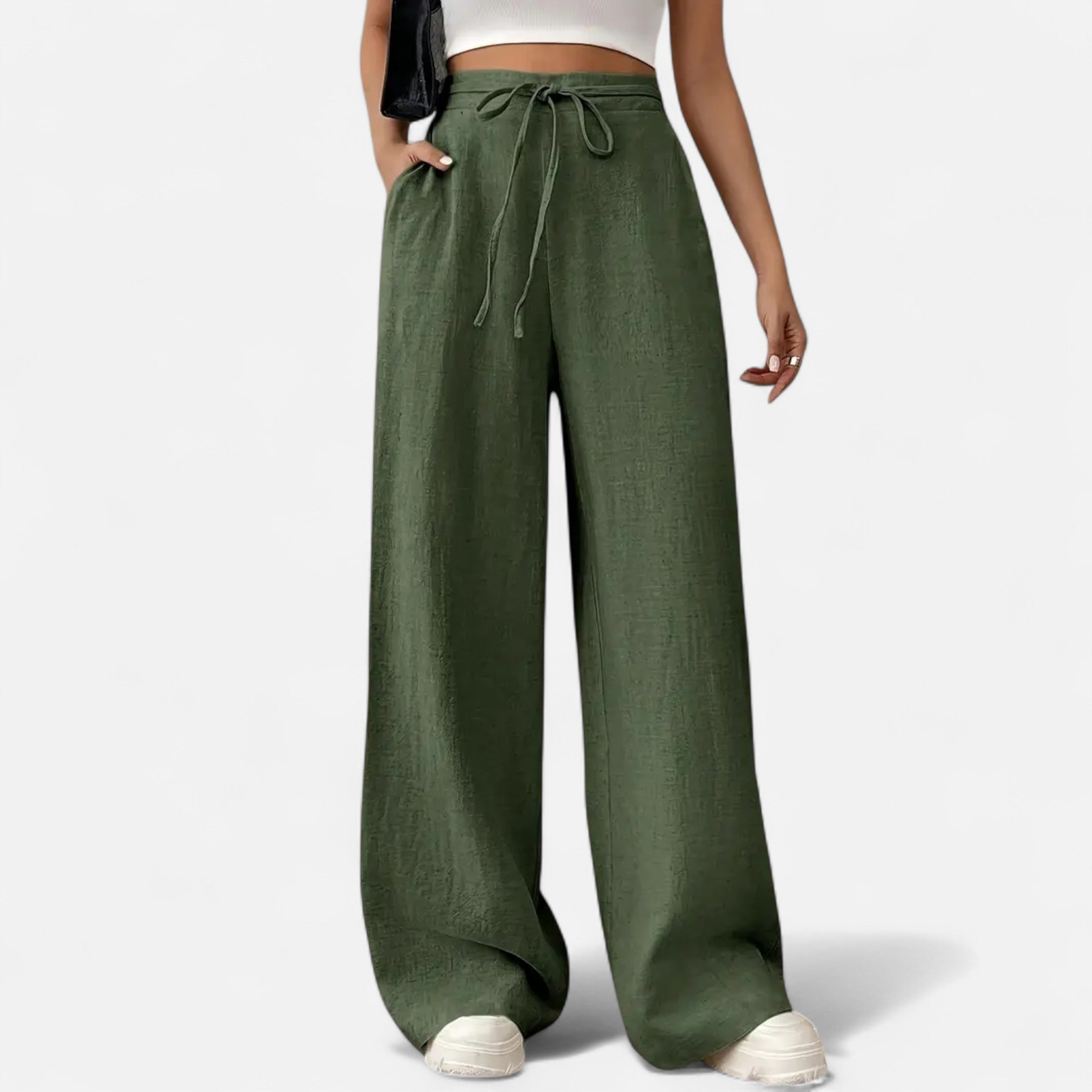 Belavoire | Women’s High-Waist Drawstring Wide-Leg Trousers