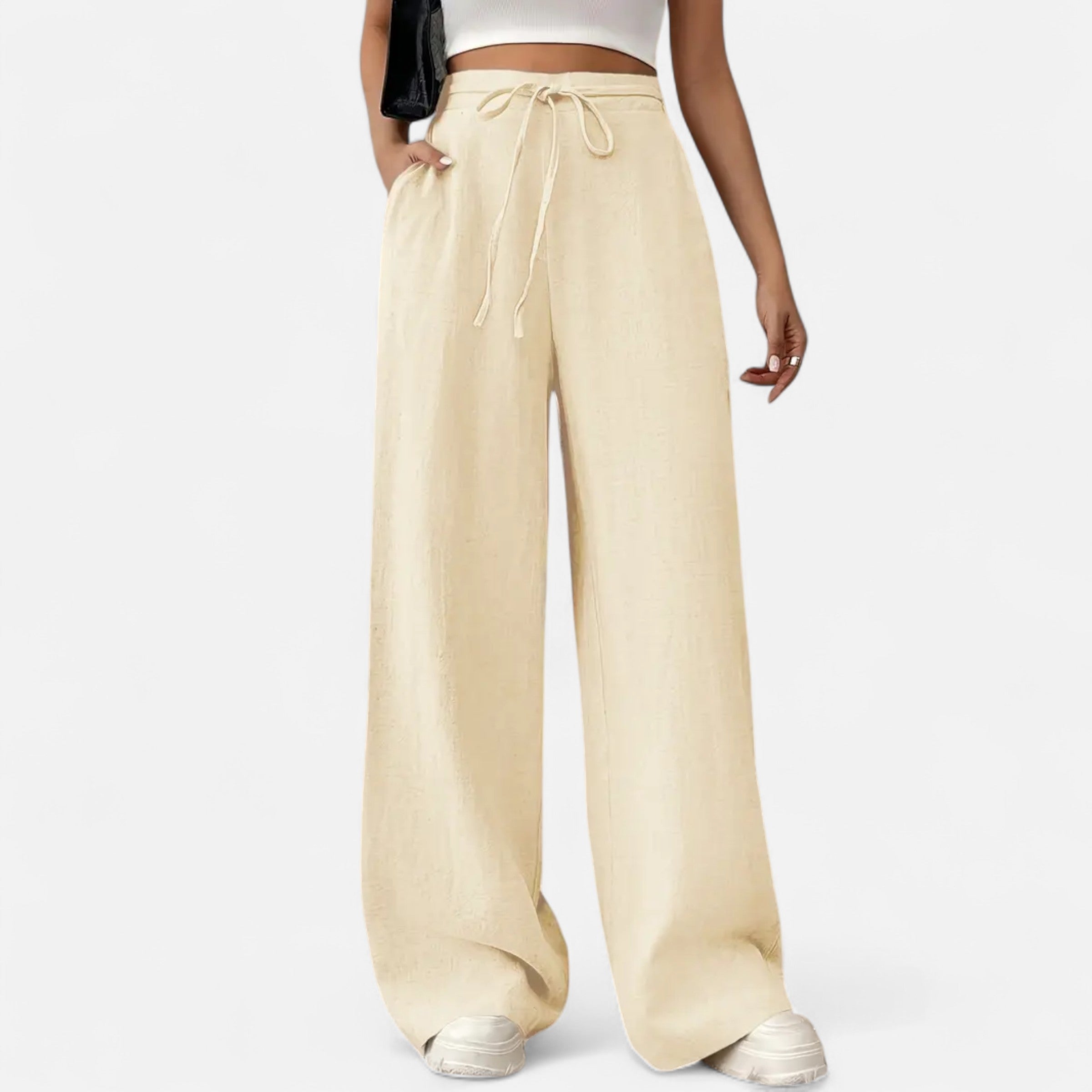 Belavoire | Women’s High-Waist Drawstring Wide-Leg Trousers