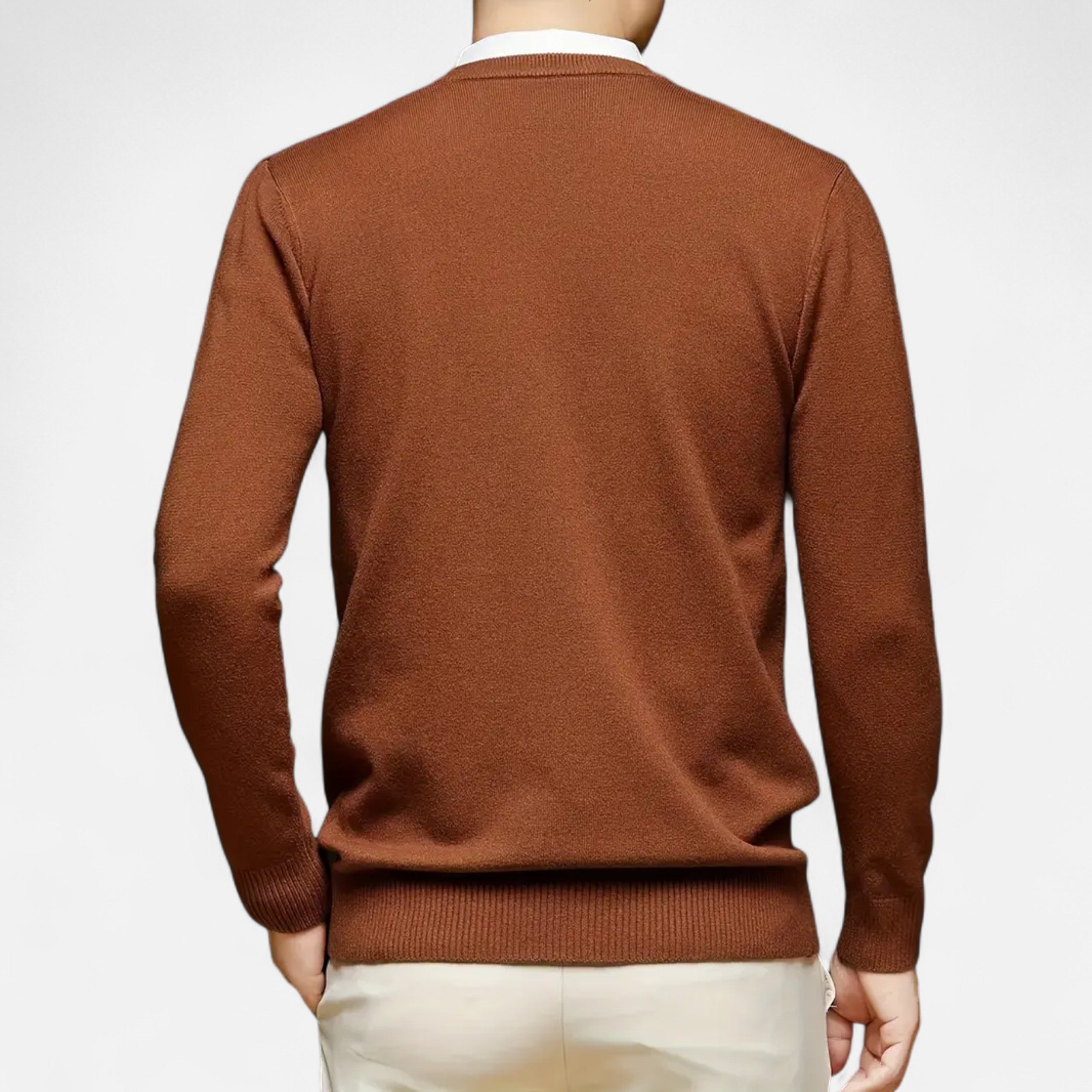 Belavoire | Men’s Classic V-Neck Sweater Rayon Blend