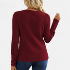 Belavoire | Women’s Elegant Ribbed Long Sleeve Shirt