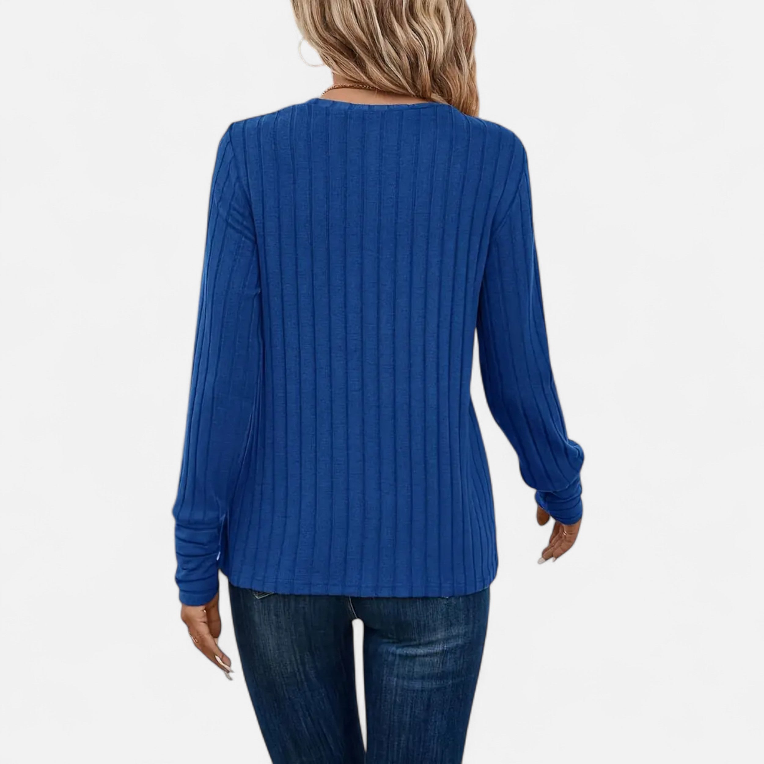 Belavoire | Women’s Elegant Ribbed Long Sleeve Shirt