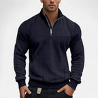 Belavoire | Men’s Zip Henley Sweater with Stand Collar