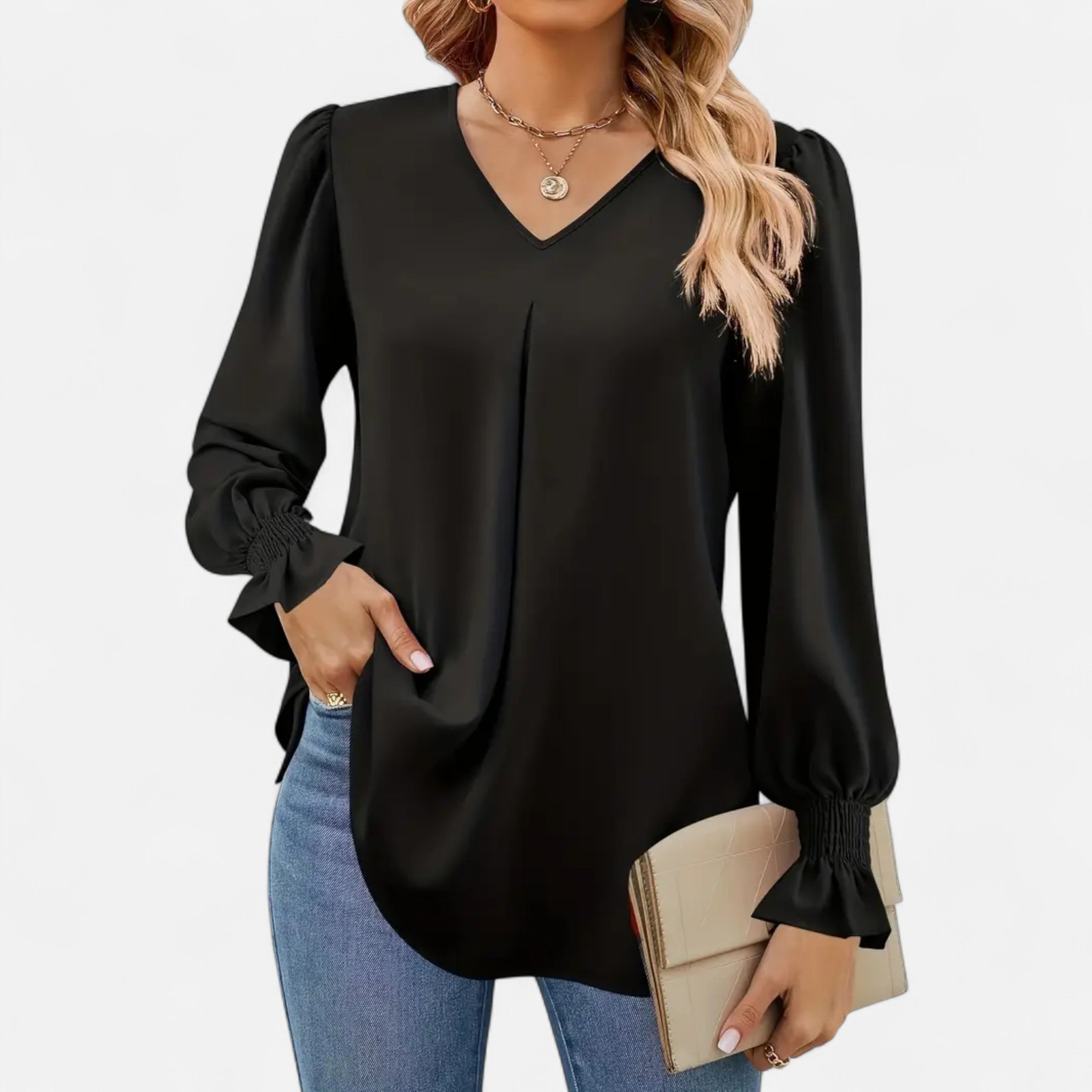 Belavoire | Women’s Chiffon V-Neck Blouse Classic