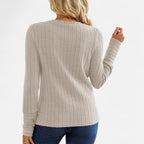 Belavoire | Women’s Elegant Ribbed Long Sleeve Shirt