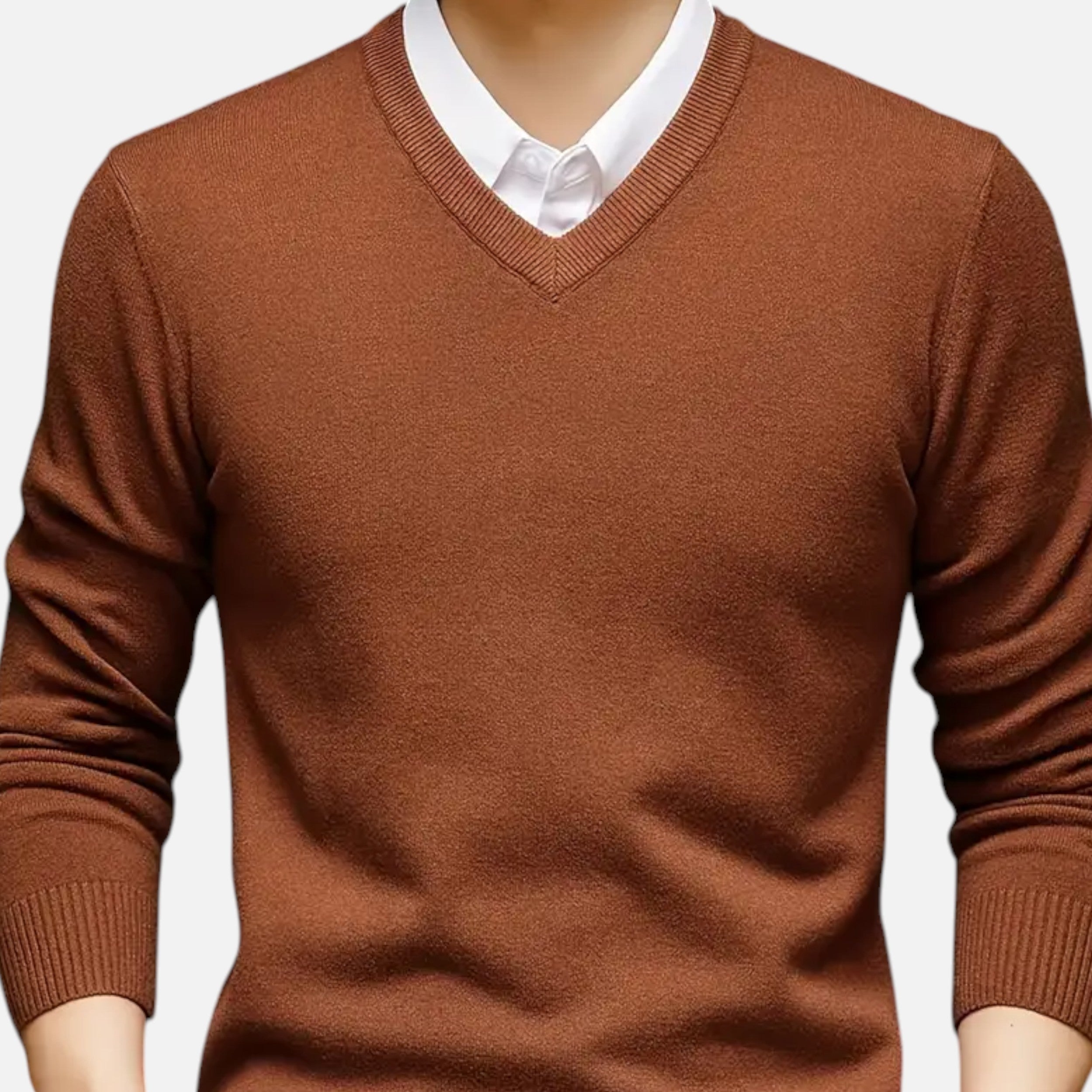 Belavoire | Men’s Classic V-Neck Sweater Rayon Blend