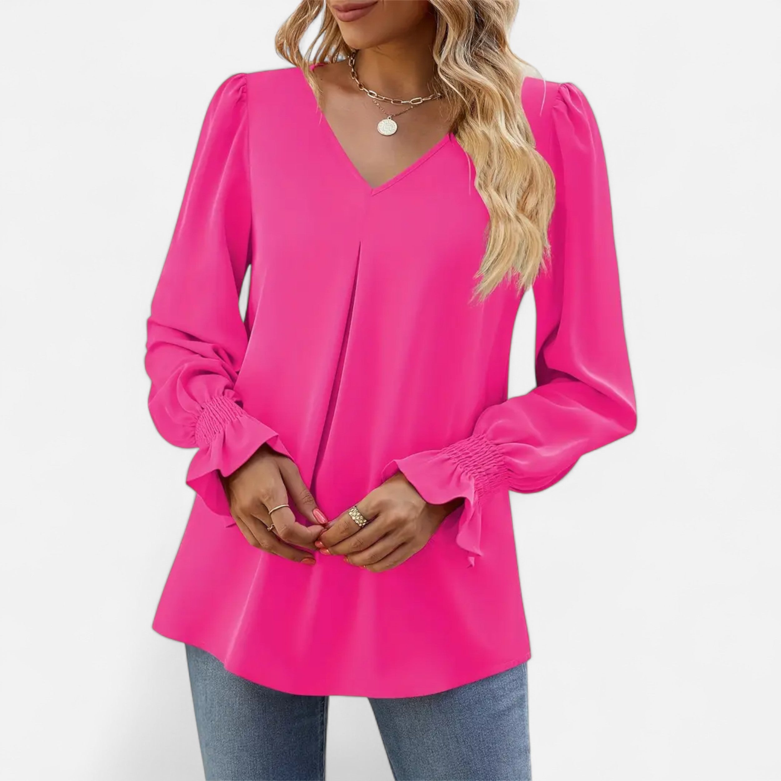 Belavoire | Women’s Chiffon V-Neck Blouse Classic