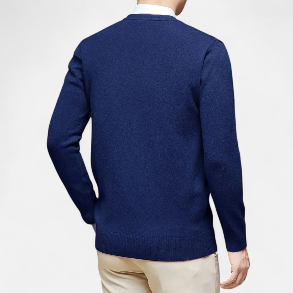 Belavoire | Men’s Classic V-Neck Sweater Rayon Blend