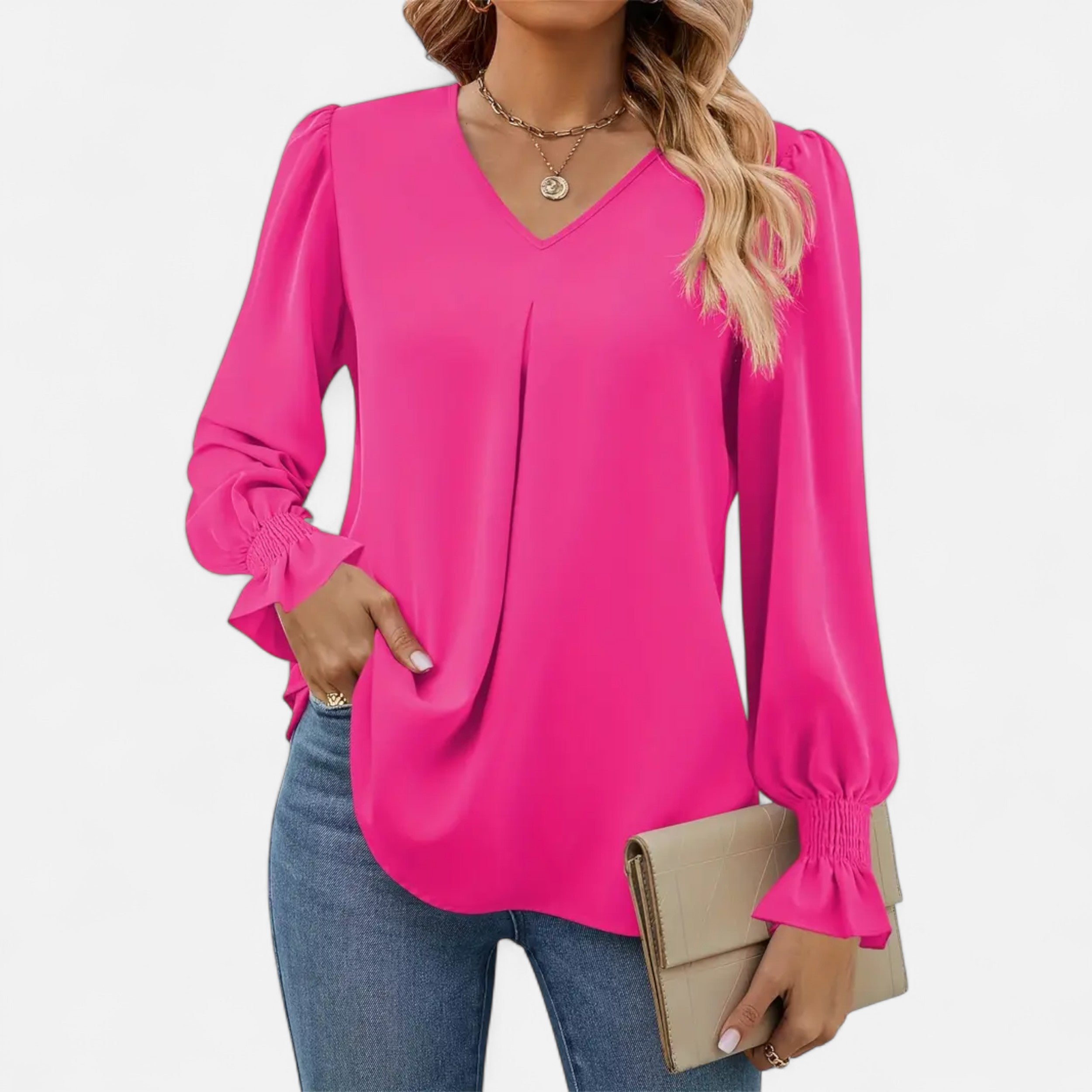Belavoire | Women’s Chiffon V-Neck Blouse Classic