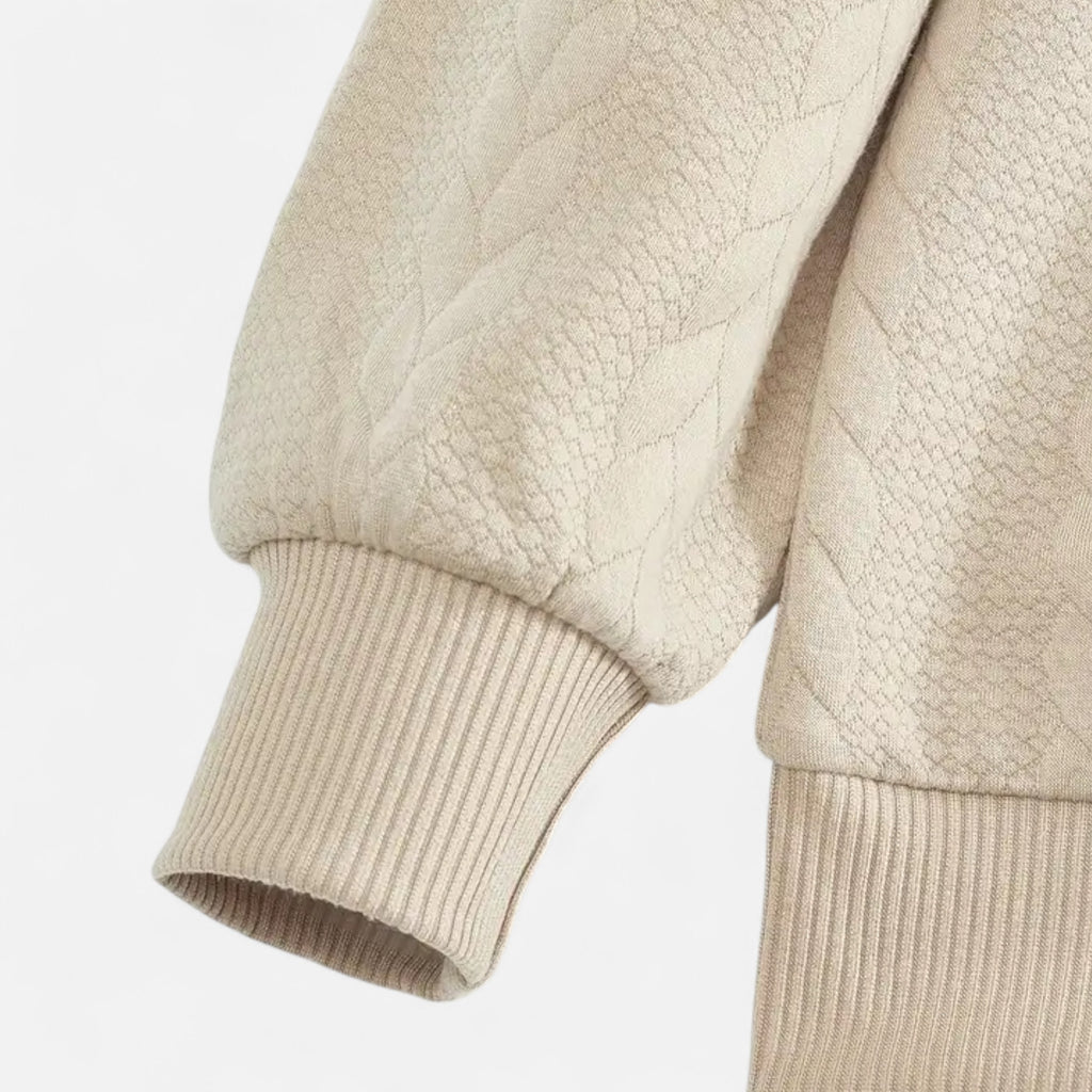 Belavoire | Men’s Zip Henley Sweater with Stand Collar