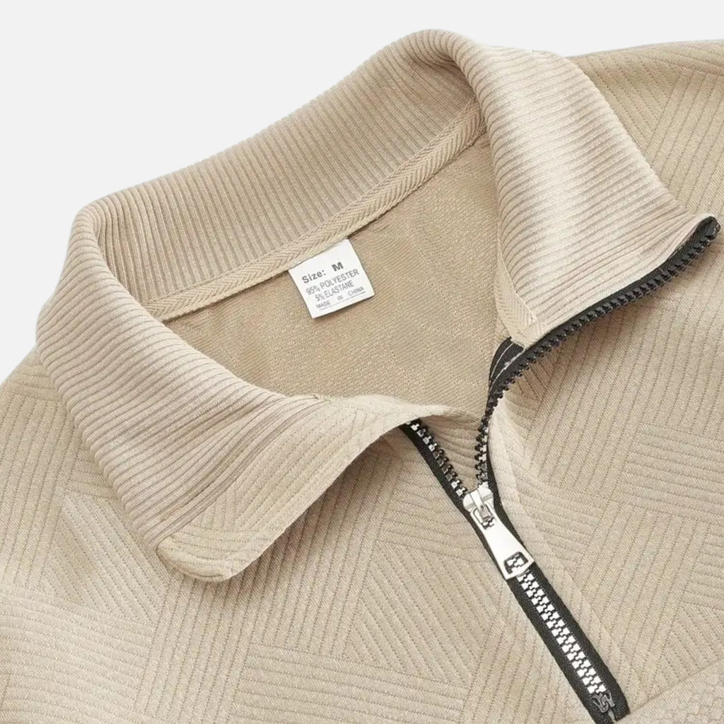 Belavoire | Men’s Zip Henley Sweater with Stand Collar