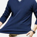 Belavoire | Men’s Classic V-Neck Sweater Rayon Blend