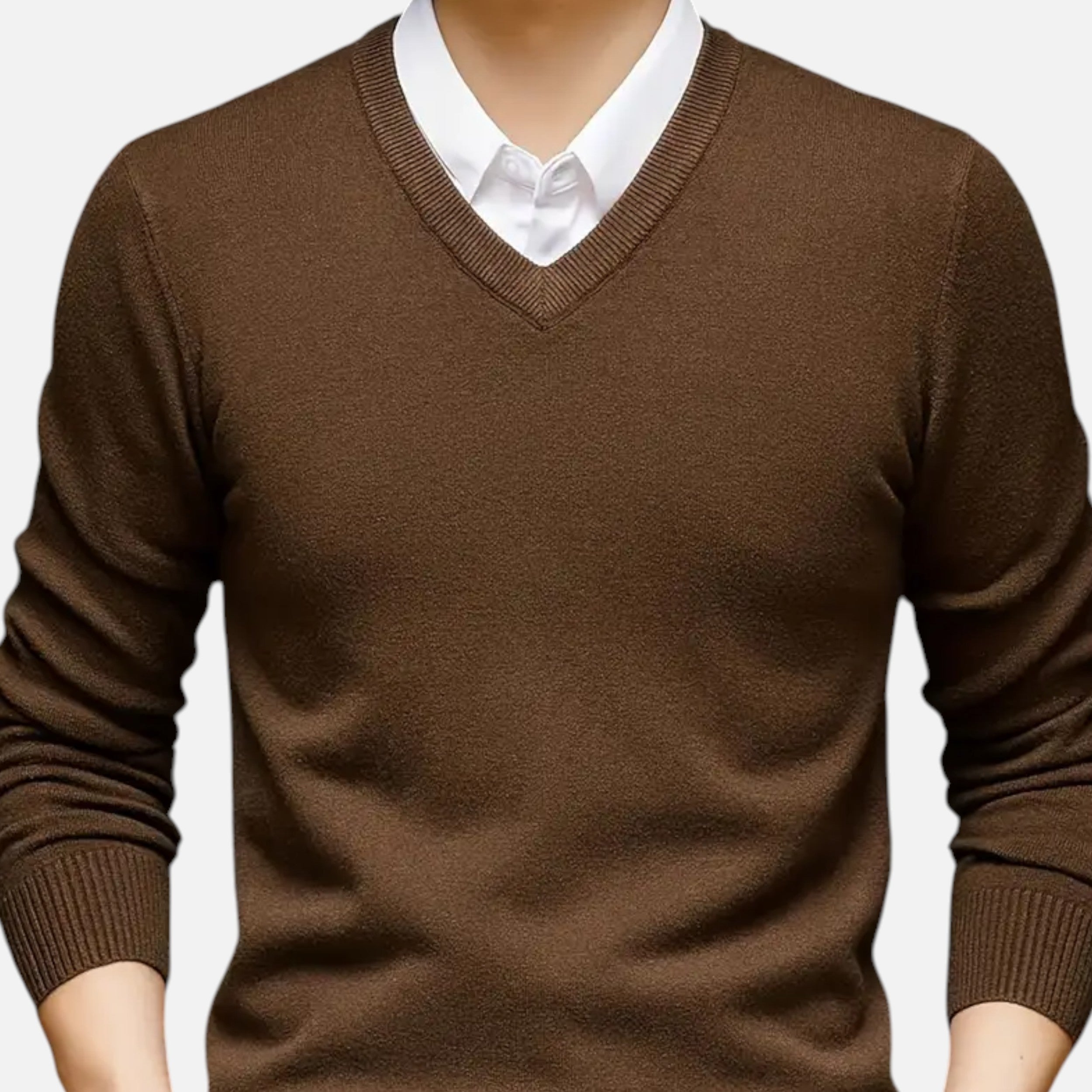 Belavoire | Men’s Classic V-Neck Sweater Rayon Blend