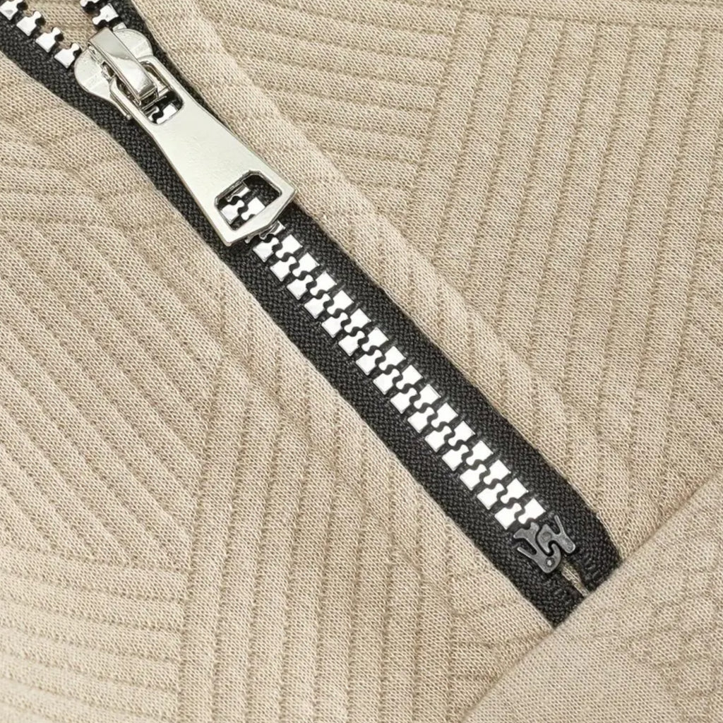 Belavoire | Men’s Zip Henley Sweater with Stand Collar