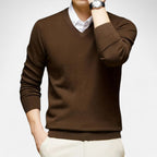 Belavoire | Men’s Classic V-Neck Sweater Rayon Blend