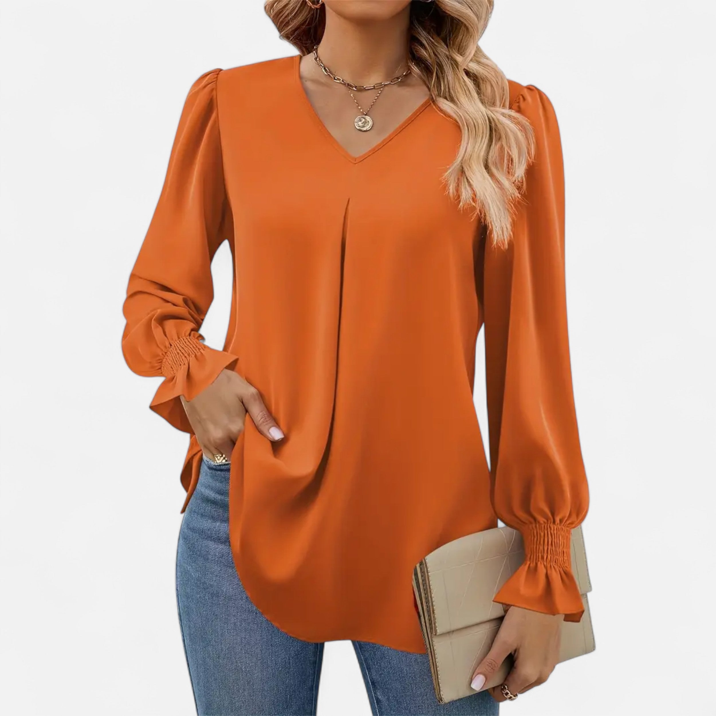 Belavoire | Women’s Chiffon V-Neck Blouse Classic