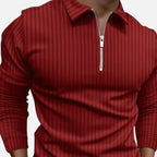 Belavoire | Men’s Ribbed Golf Polo with Zip Lapel