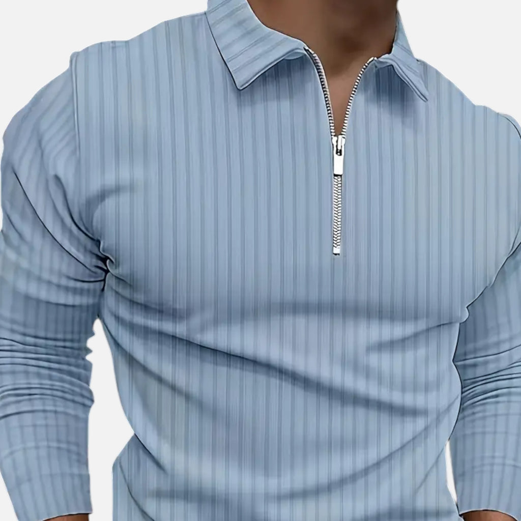 Belavoire | Men’s Ribbed Golf Polo with Zip Lapel