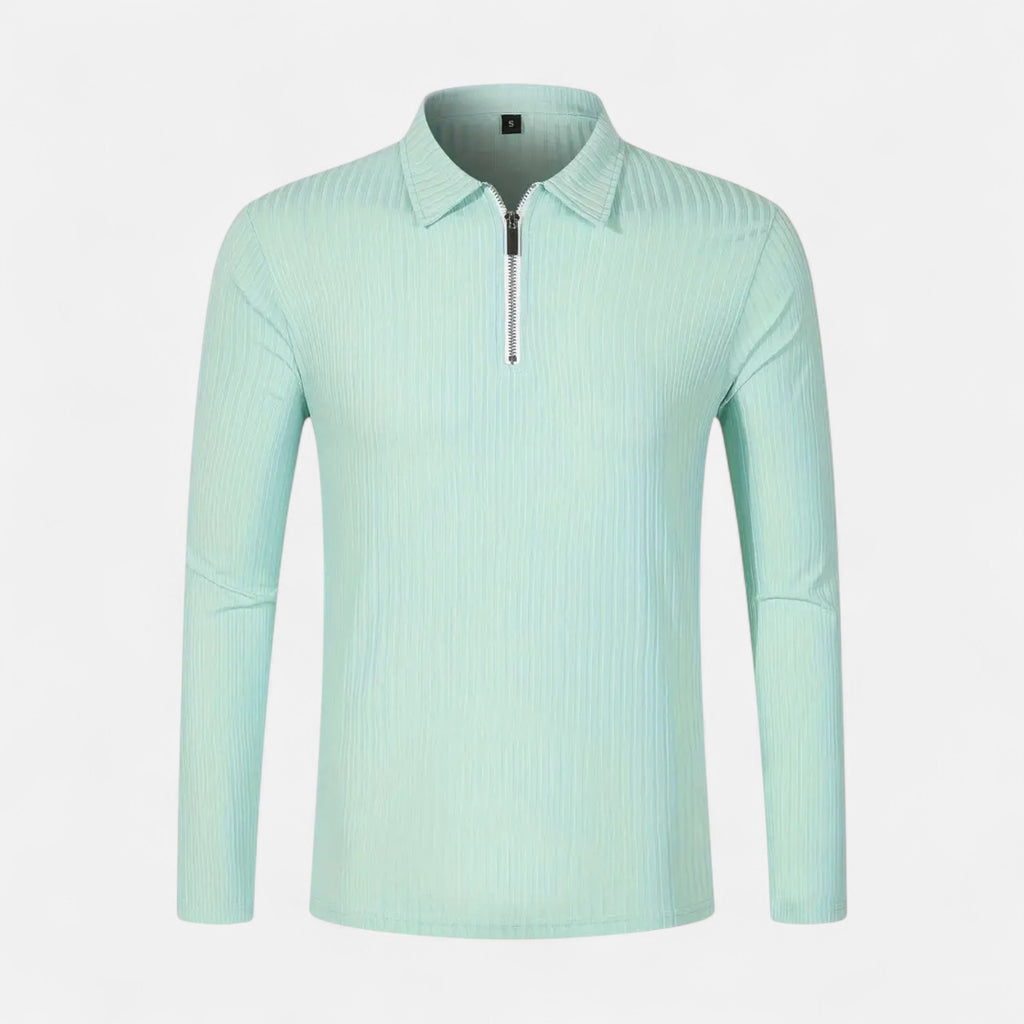 Belavoire | Men’s Ribbed Golf Polo with Zip Lapel