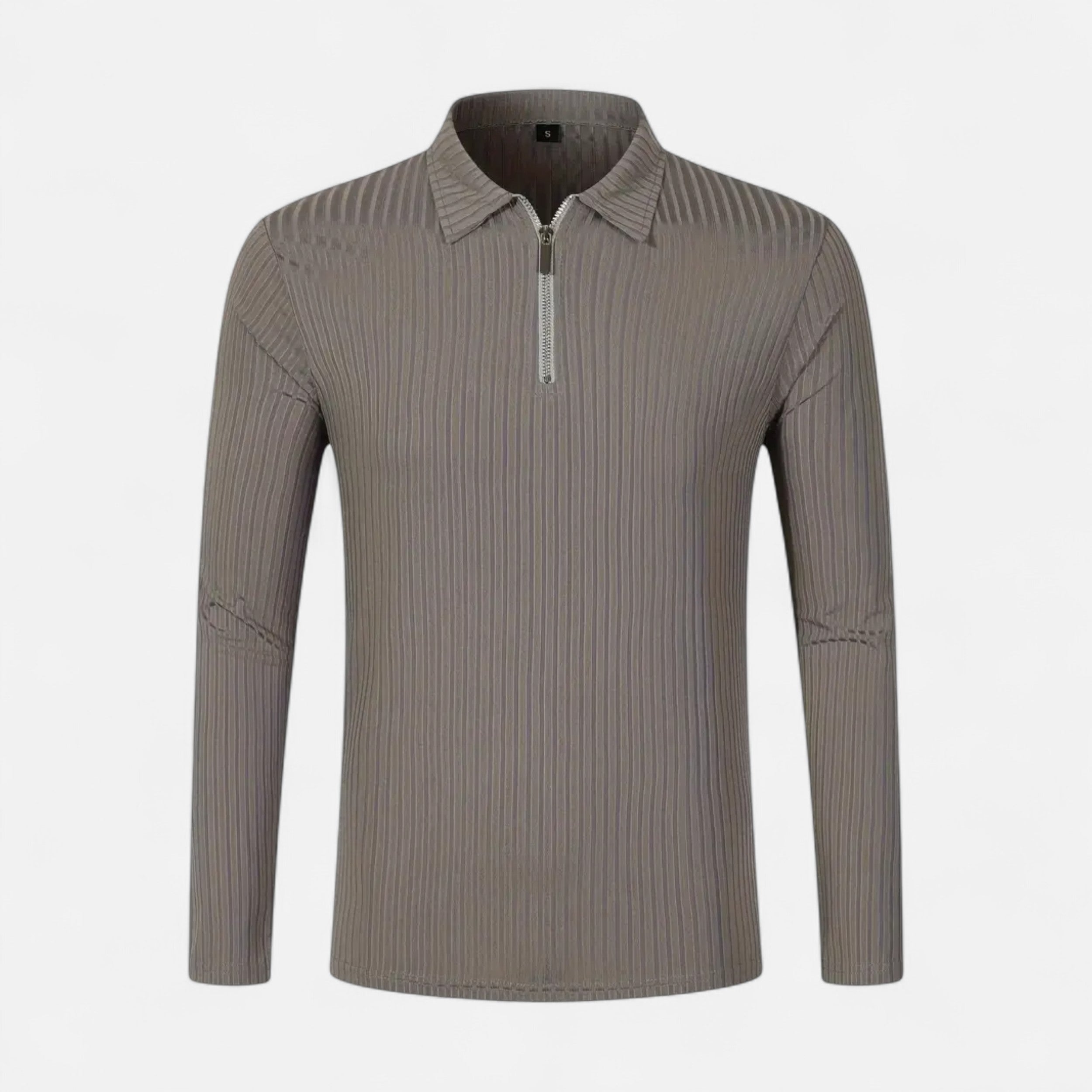 Belavoire | Men’s Ribbed Golf Polo with Zip Lapel