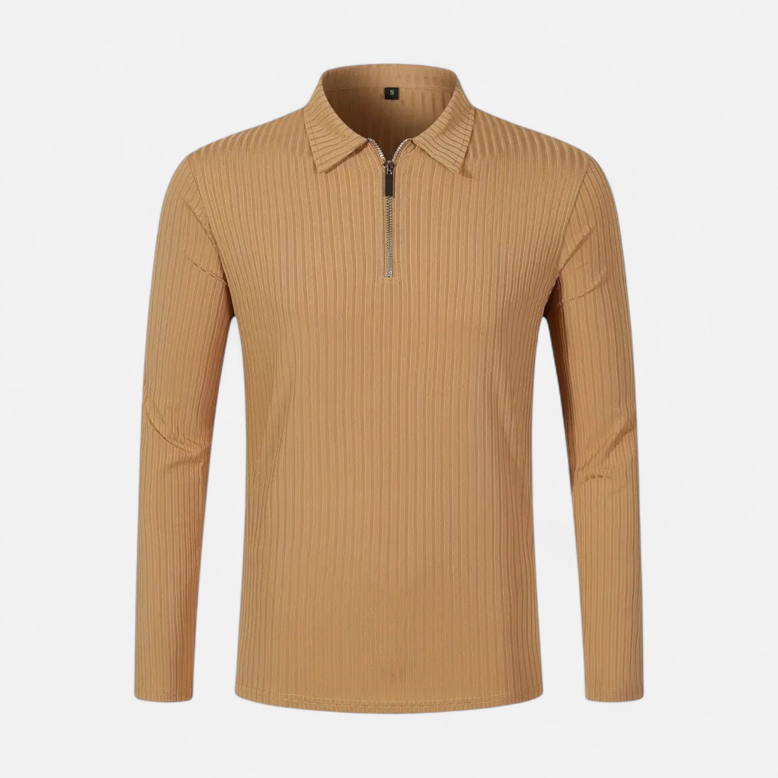 Belavoire | Men’s Ribbed Golf Polo with Zip Lapel
